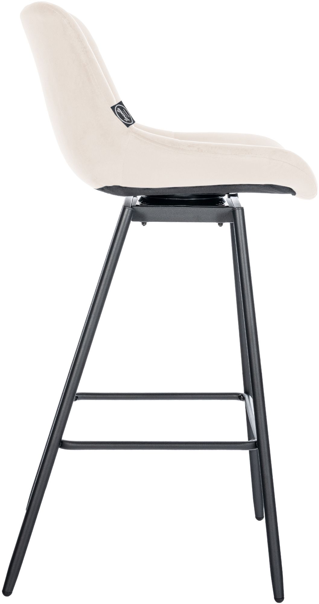 Sgabello da bar Weston girevole 180° con schienale e seduta imbottita, struttura in metallo