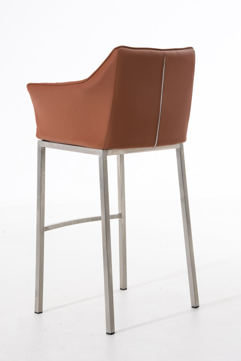 Sgabello da Bar Damaso in Similpelle con Base a Quattro Gambe