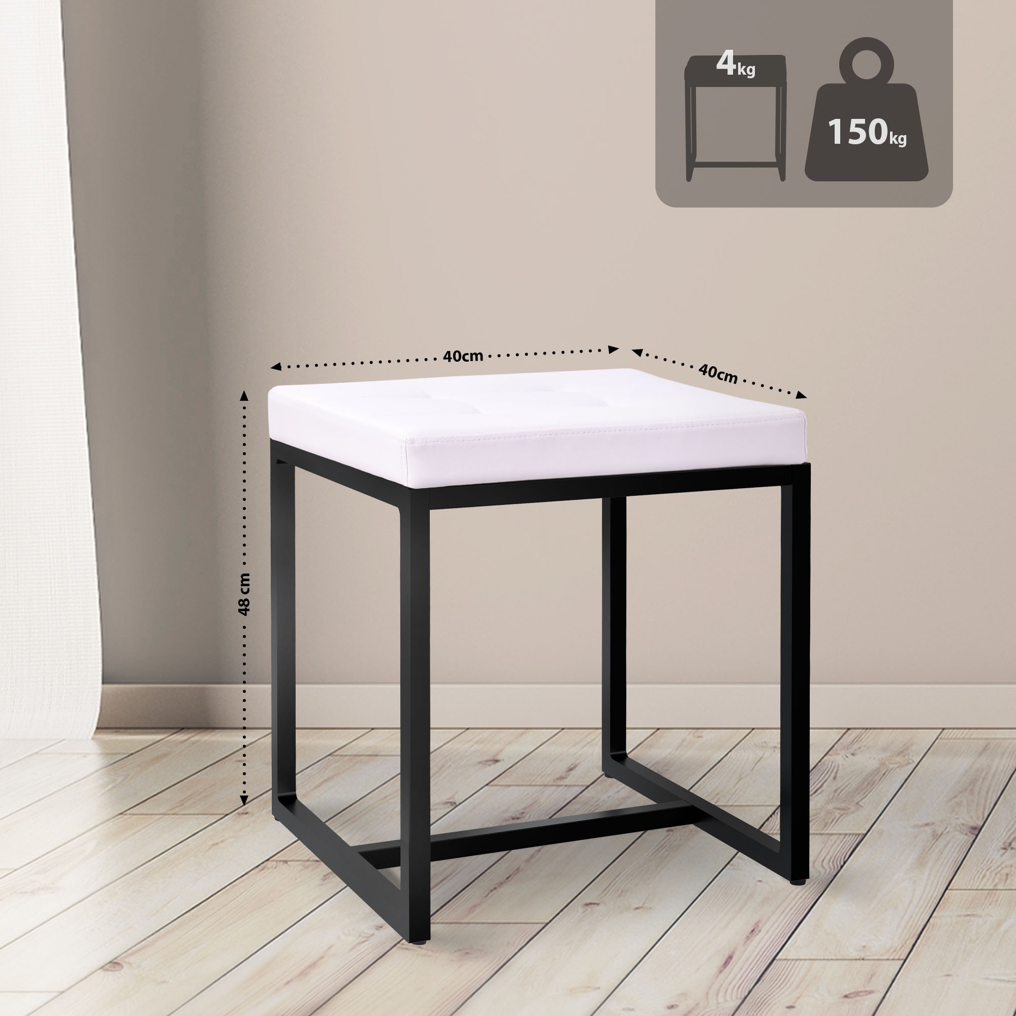 Sgabello Barci con struttura nera