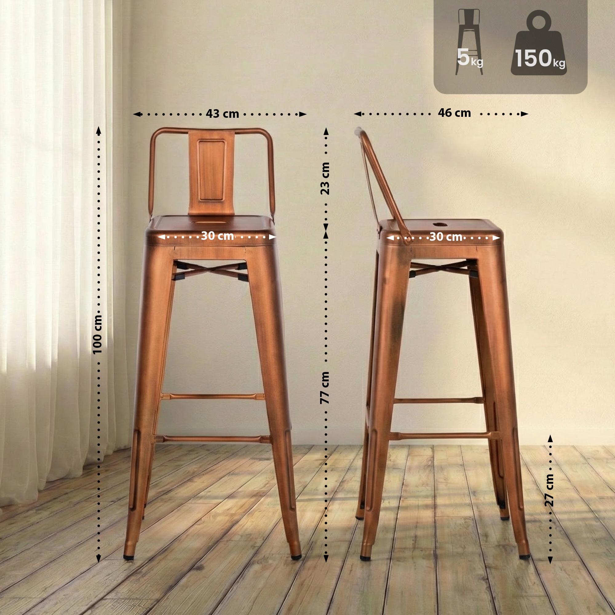 Sgabello da Bar in Metallo Mason