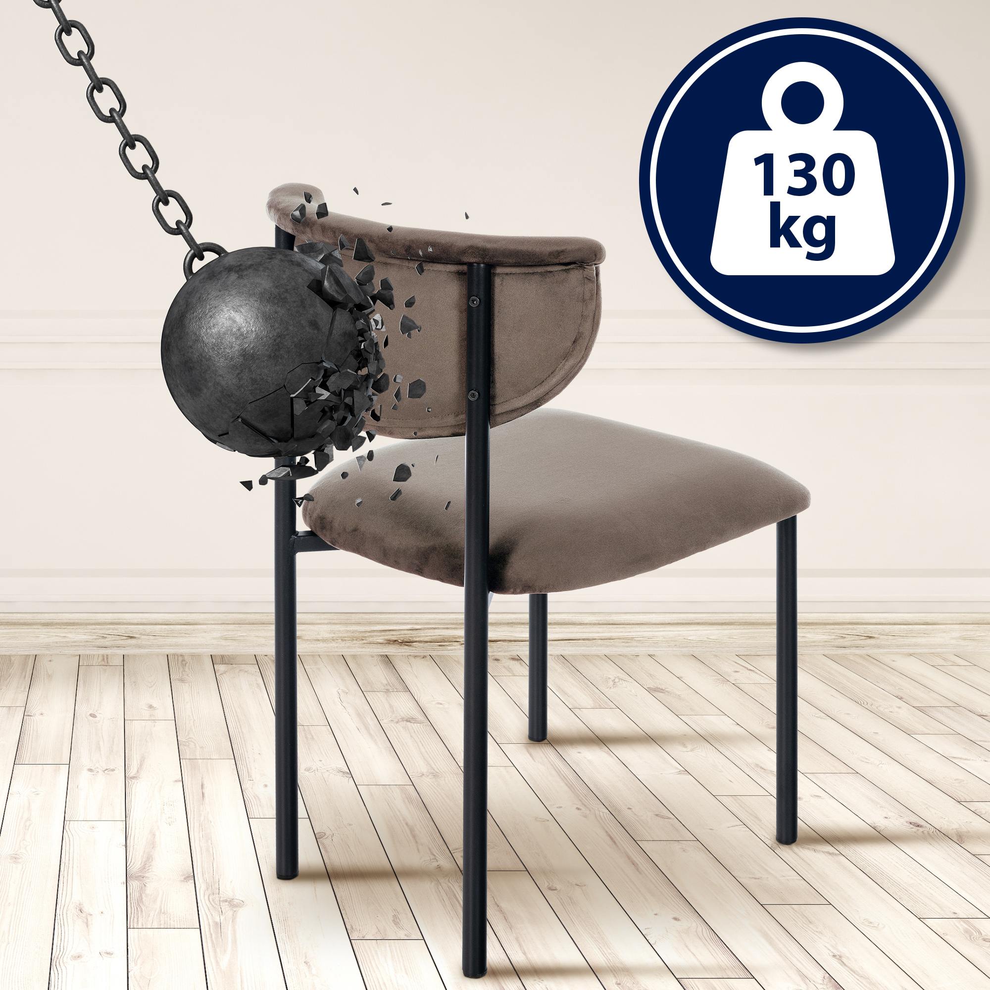 Set di 2 Sedie da Pranzo Gambell in Velluto