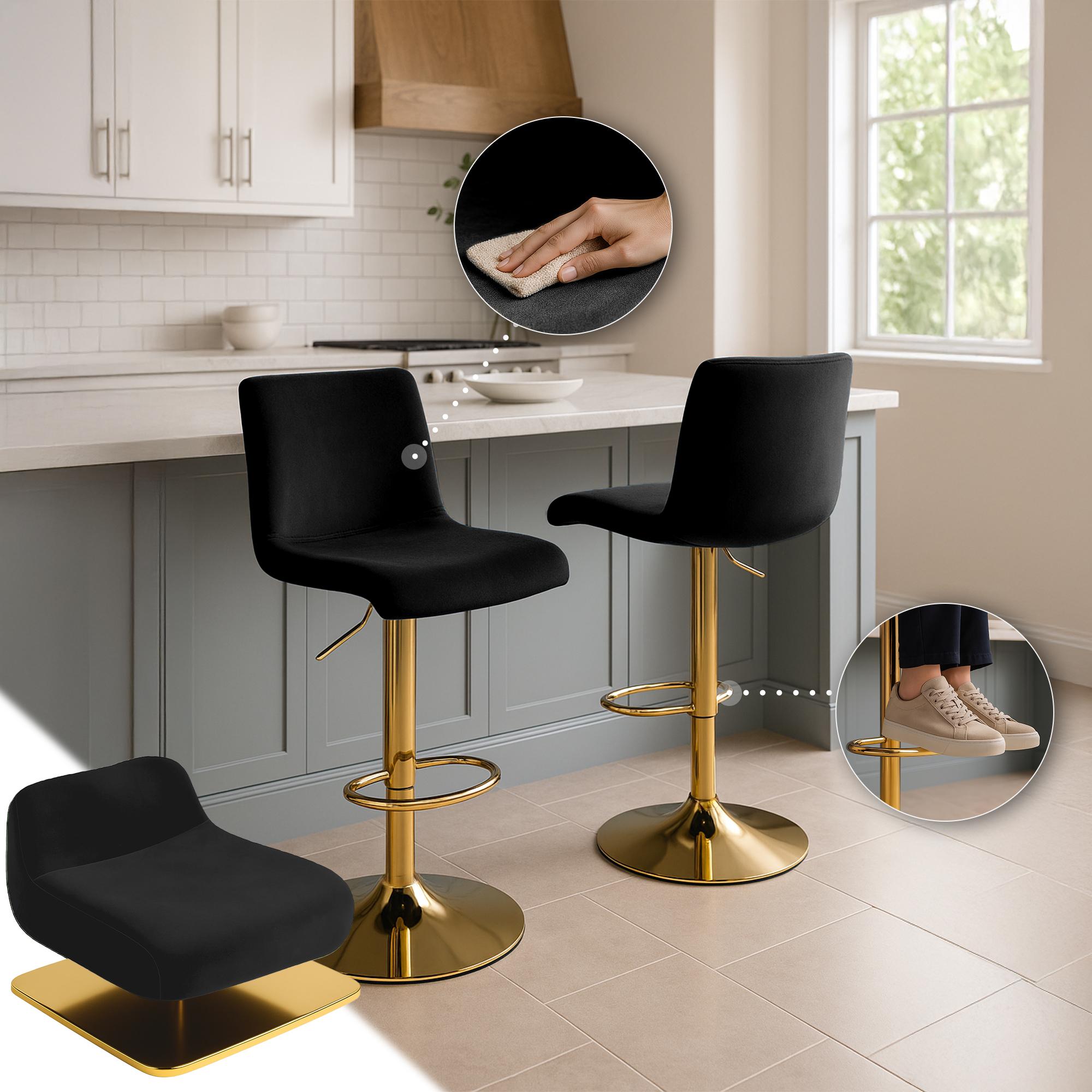 Sgabello Bar Hover in Velluto