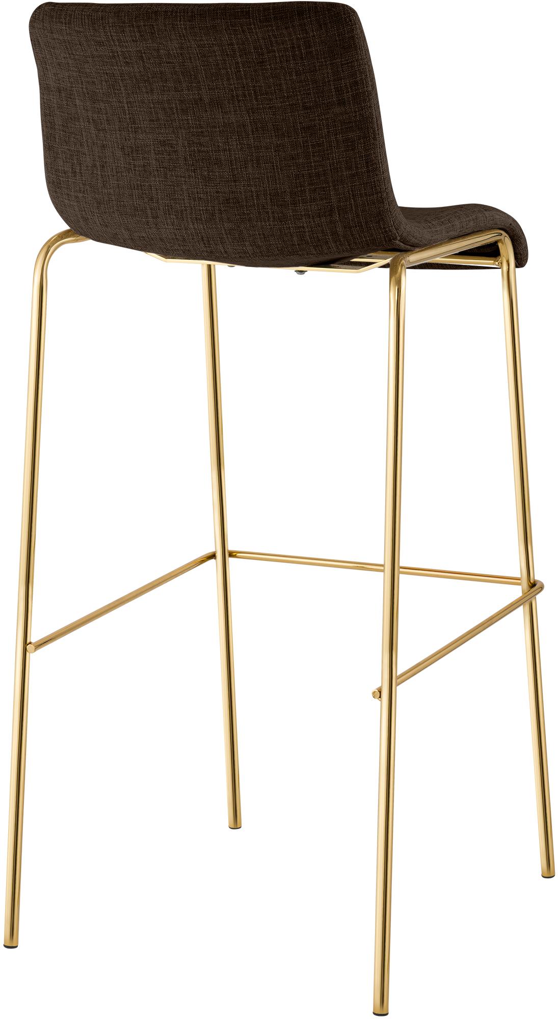 Set 2 Sgabelli Bar Hover in Tessuto, Gambe Effetto Oro