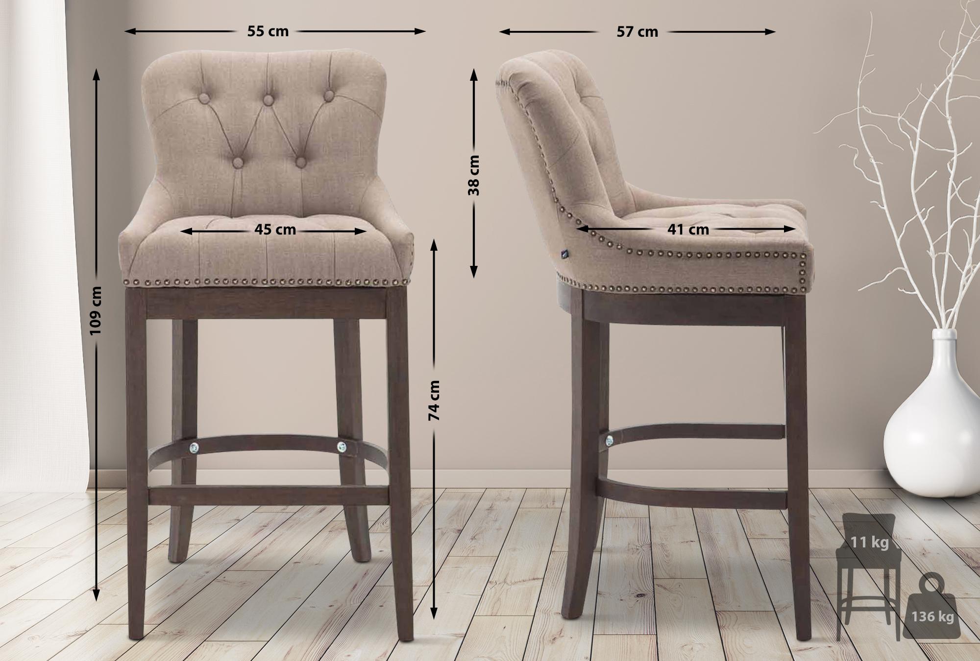Sgabello Lakewood stoffa antico-scuro