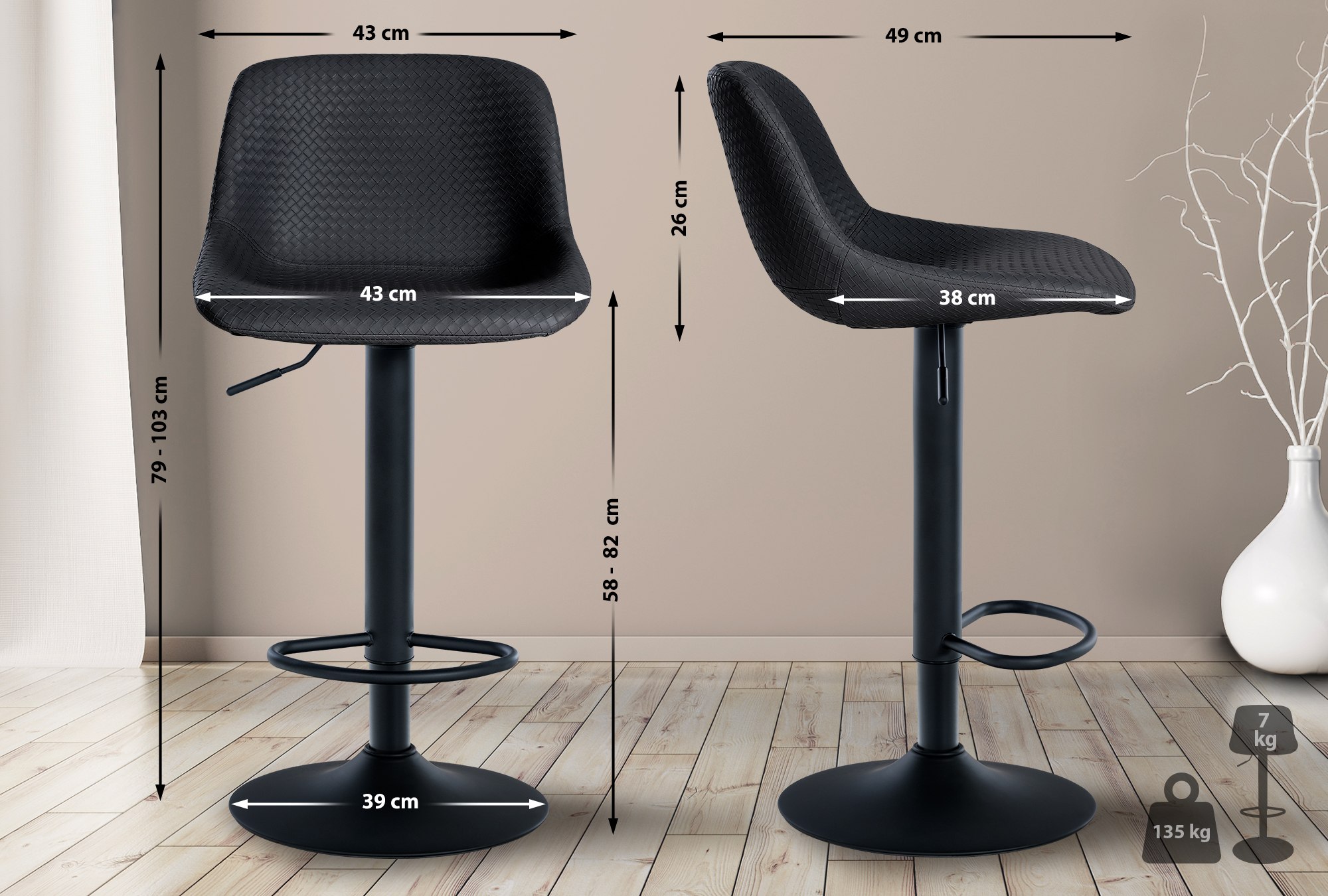 Sgabello da bar 2er Loft