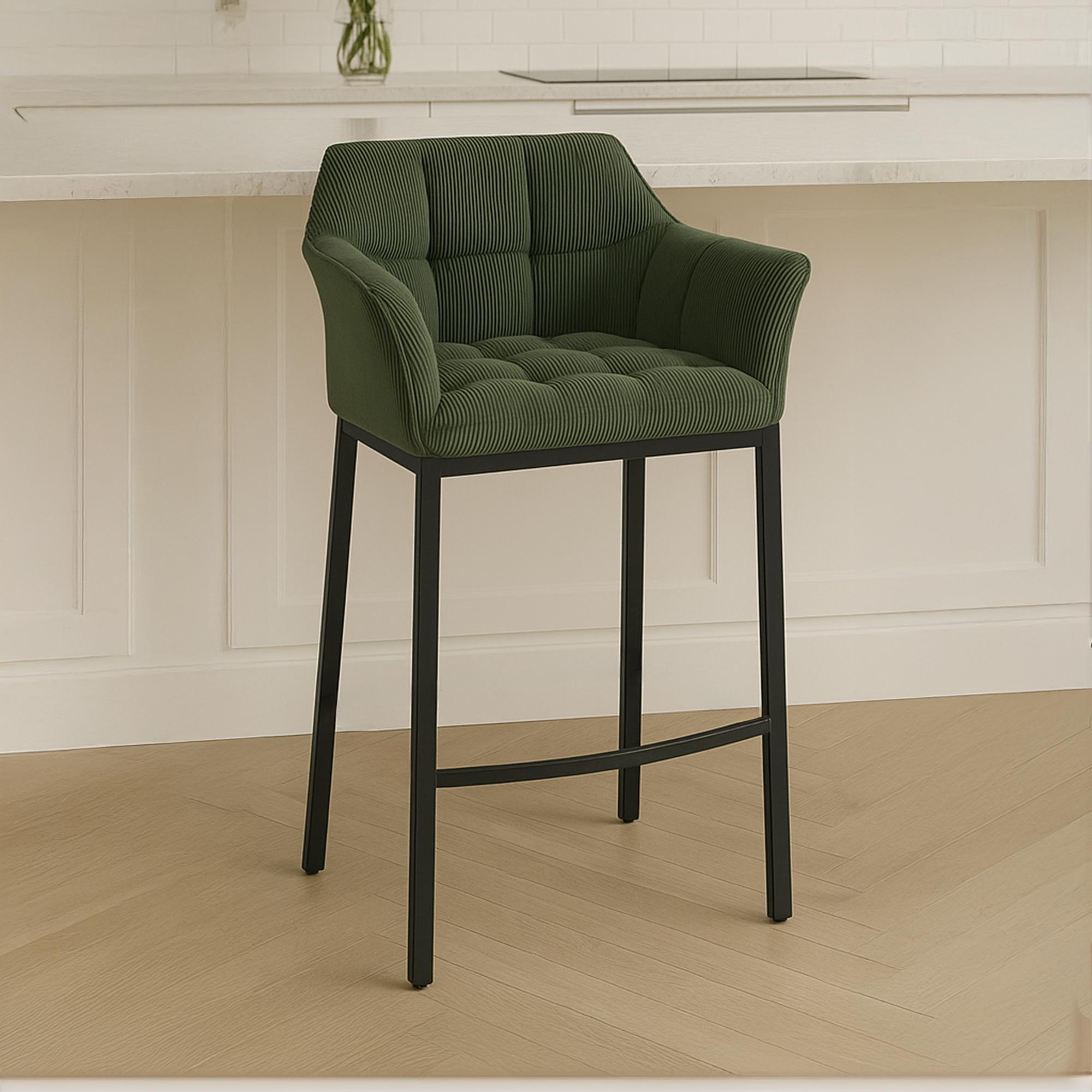 Sgabello Bar Damaso con Rivestimento In Corda e Base a Quattro Gambe