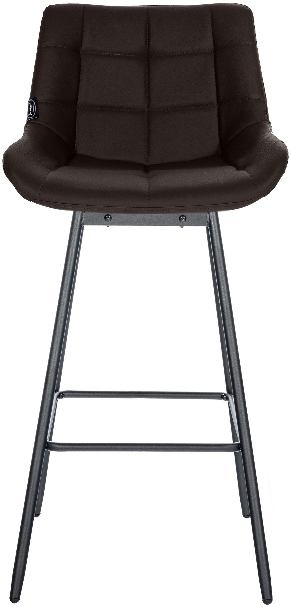 Sgabello da bar Weston girevole 180° con schienale e seduta imbottita, struttura in metallo