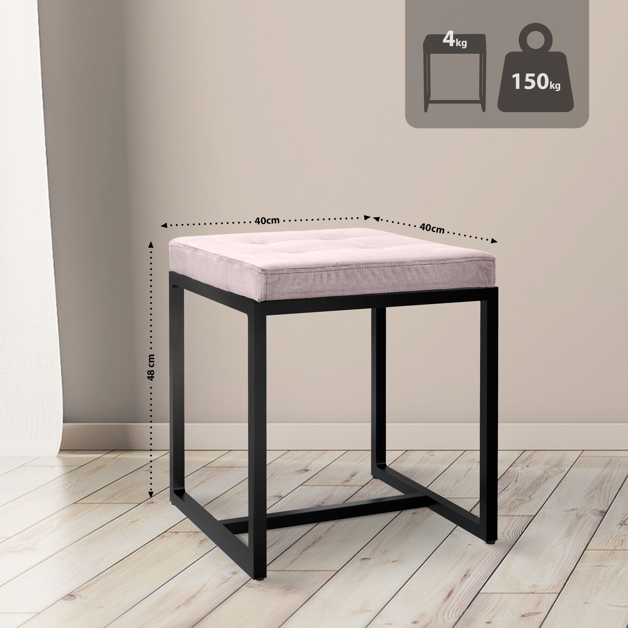 Sgabello Barci con struttura nera