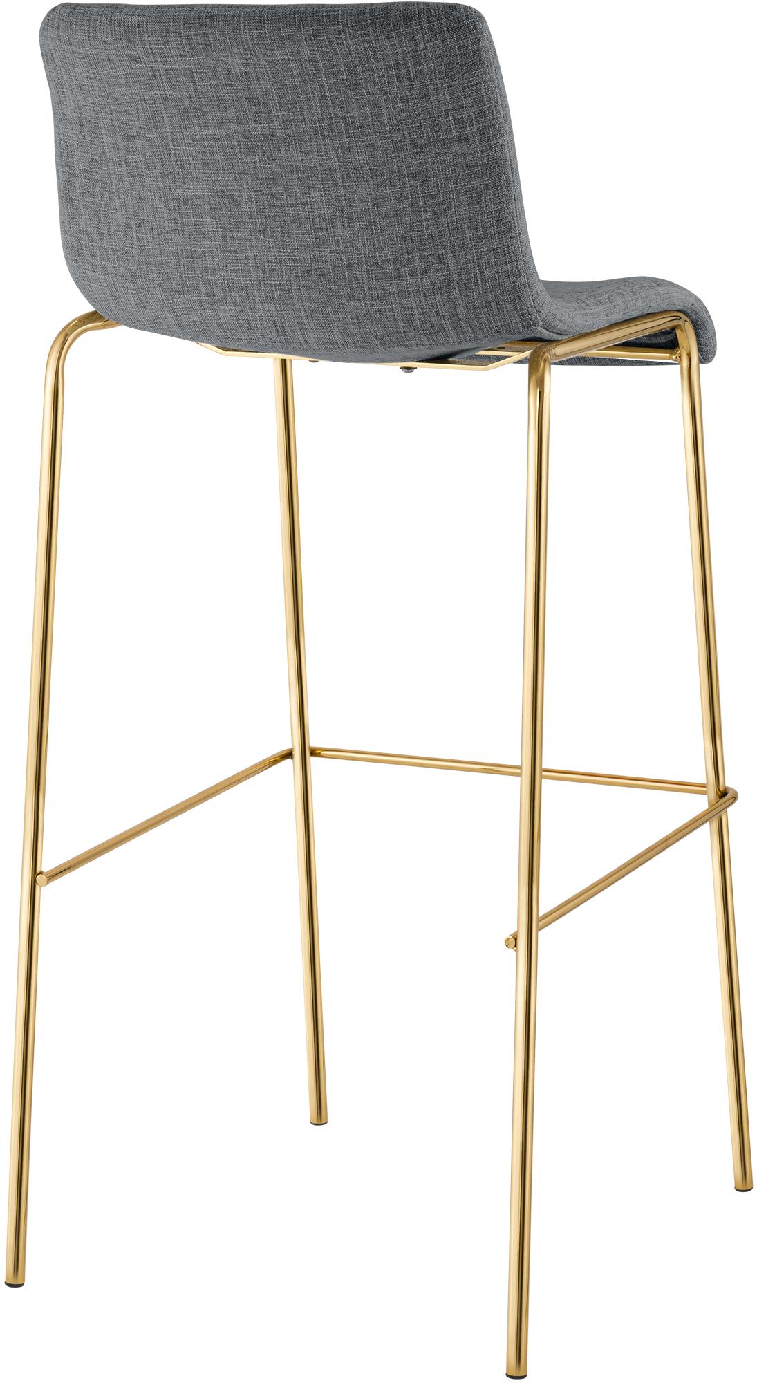 Set 2 Sgabelli Bar Hover in Tessuto, Gambe Effetto Oro