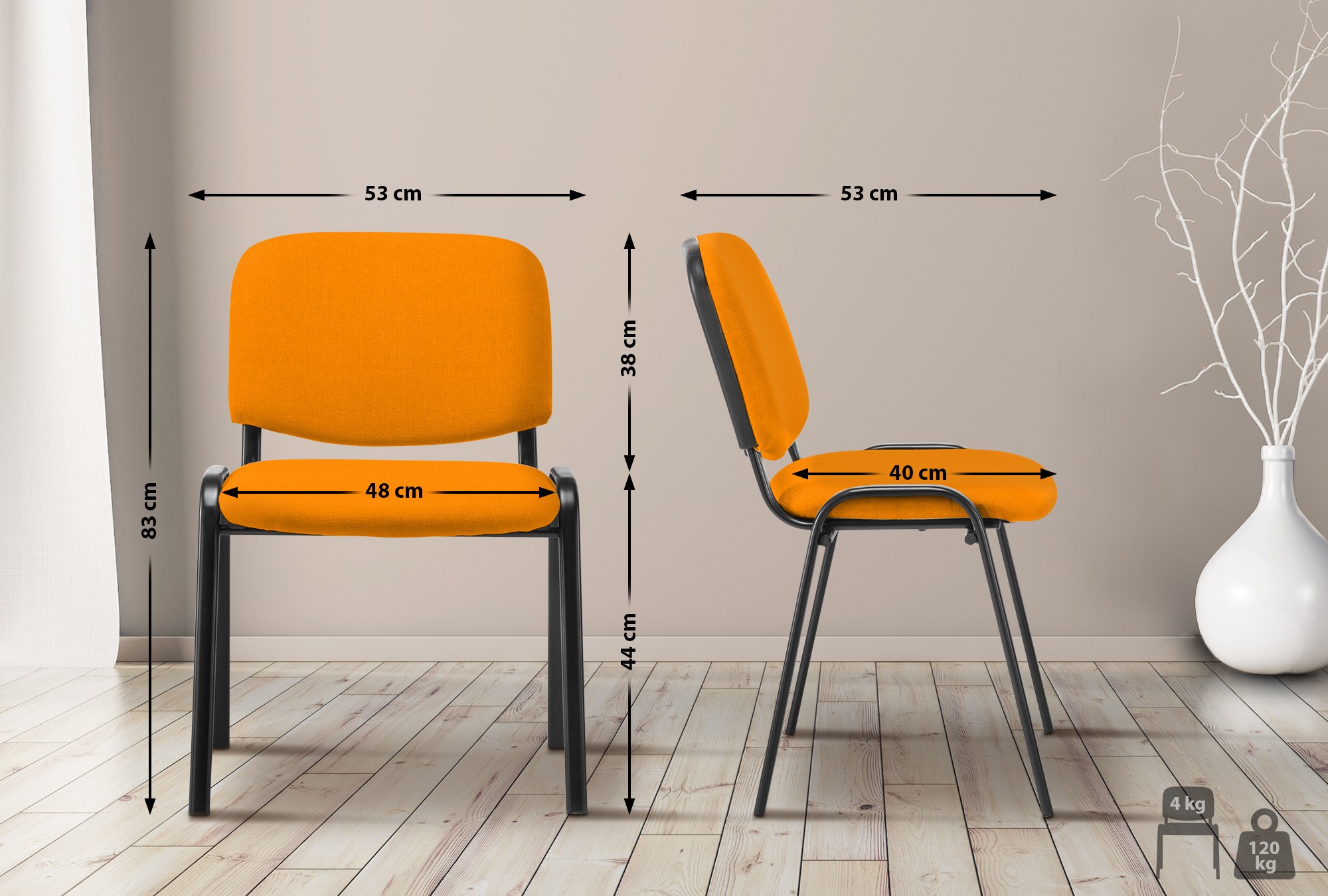 Sedia Ken in stoffa