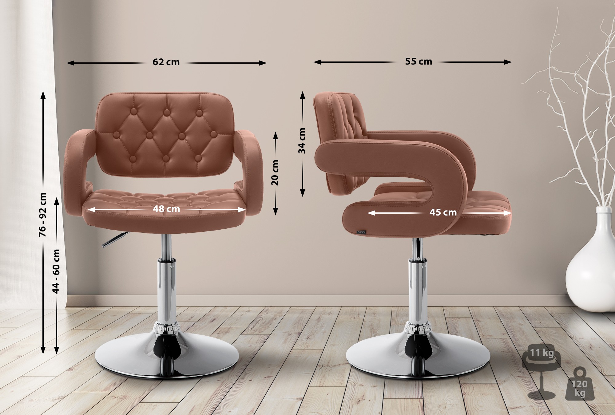 Sedia lounge Dublin in similpelle