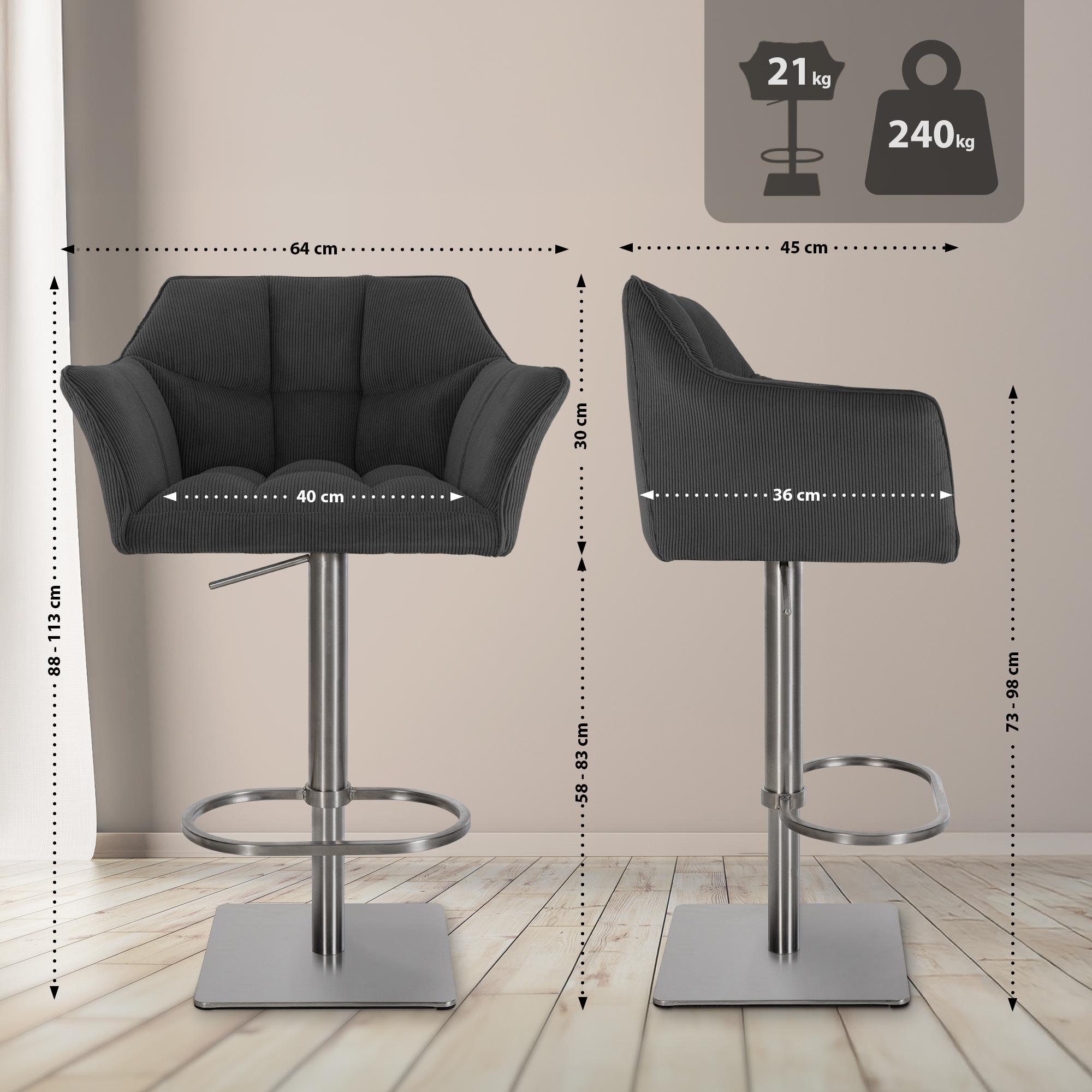 Sgabello Bar Damaso Cord