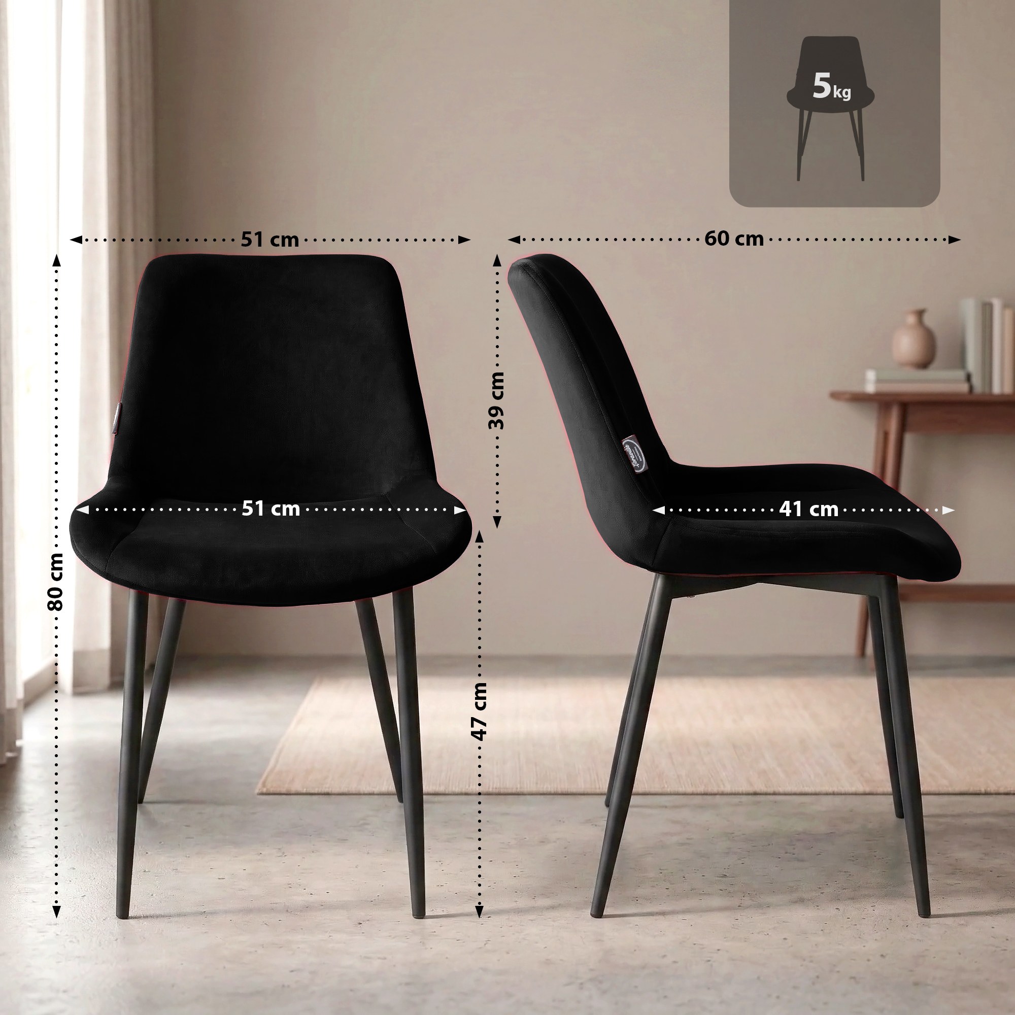 Sedia da Pranzo Victoria in Velluto - Eleganza e Comfort