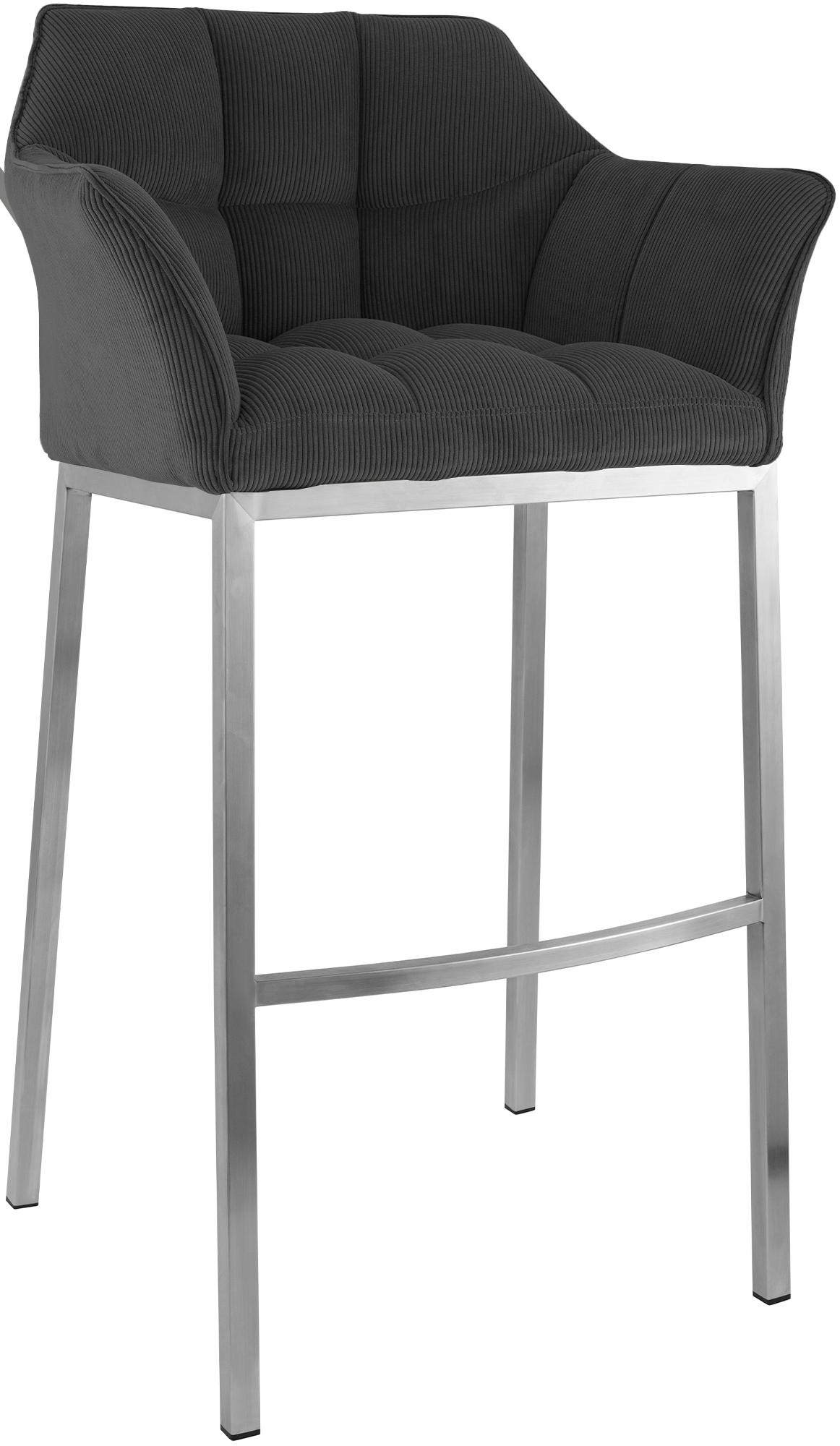 Sgabello Bar Damaso con Rivestimento In Corda e Base a Quattro Gambe