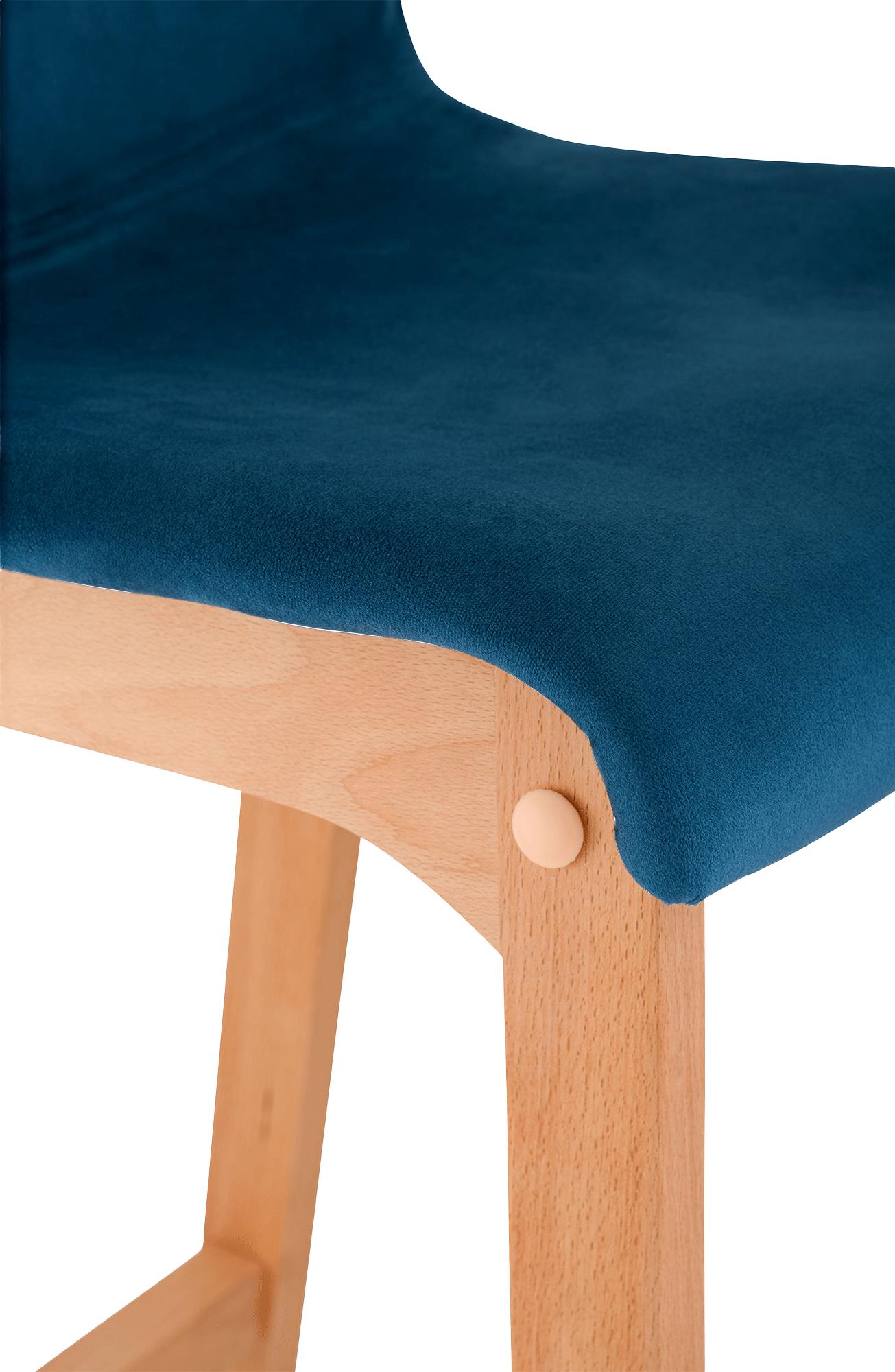 Sgabello Bar Hover Velluto Base a Quattro Gambe Natura