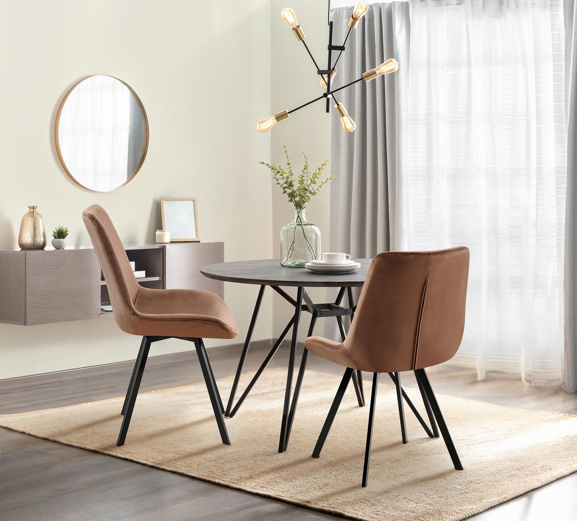 Set di 2 sedie da pranzo Lewes in velluto