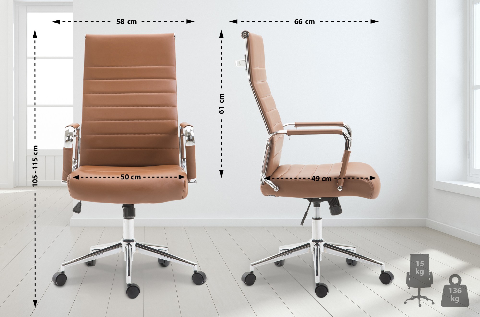 Sedia ufficio Kolumbus in similpelle