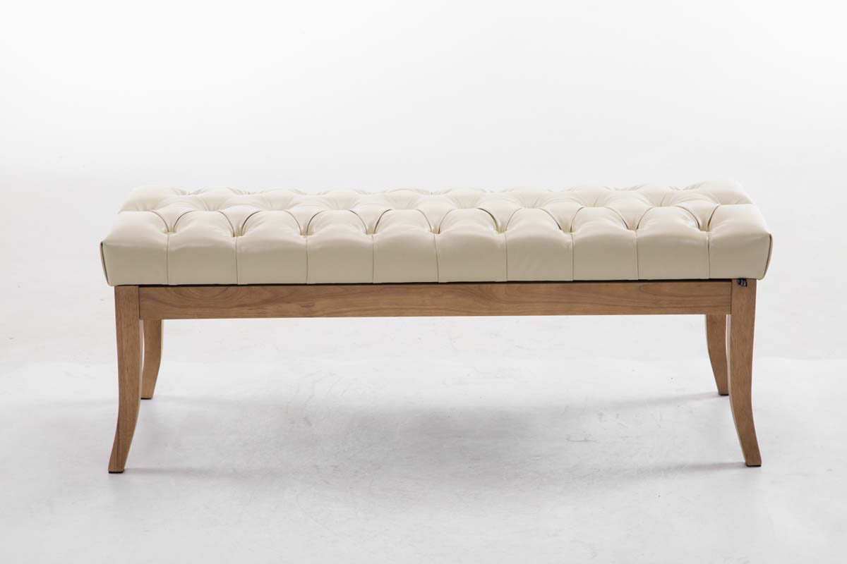 Panca design RAMSES in similpelle e legno chiaro antico