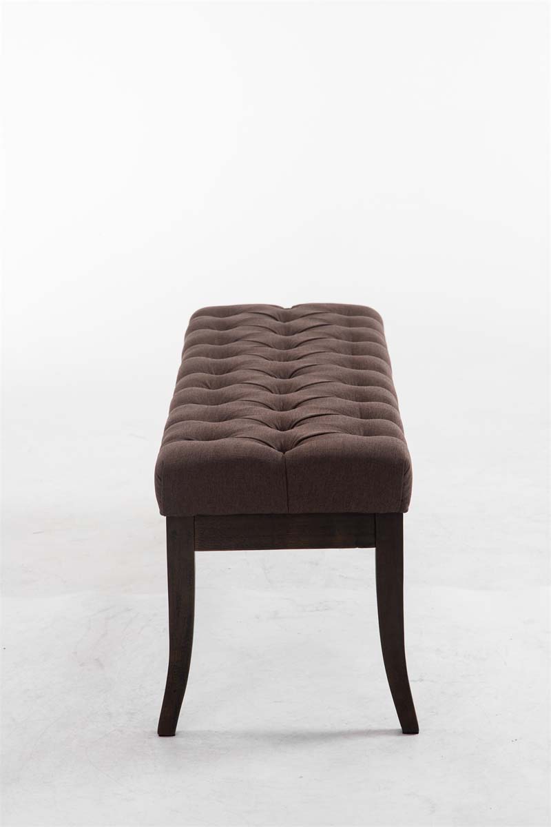 Panca design RAMSES in legno scuro antico e tessuto