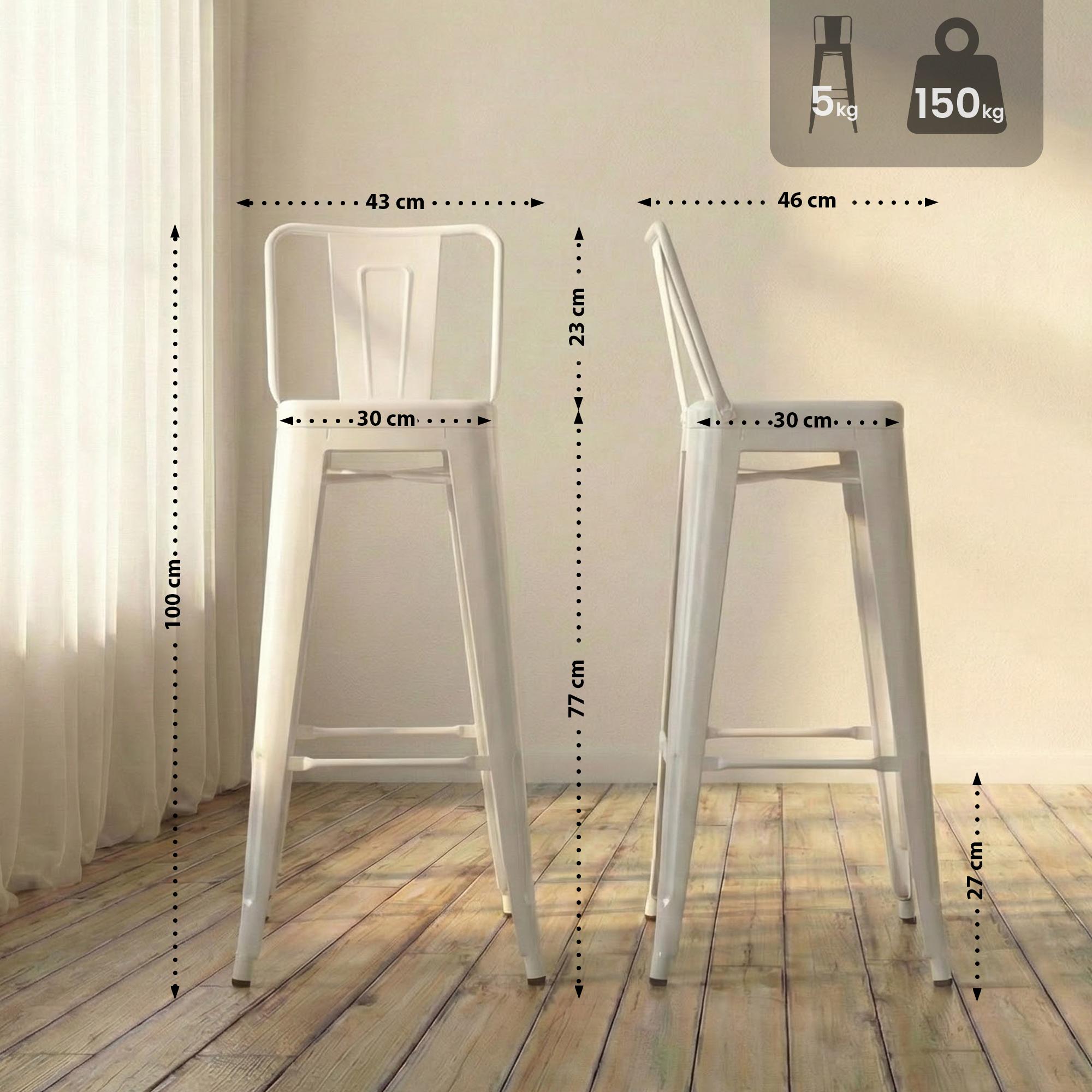 Sgabello da Bar in Metallo Mason
