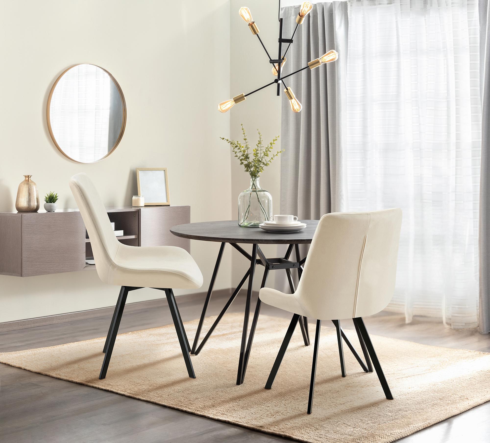 Set di 2 sedie da pranzo Lewes in velluto