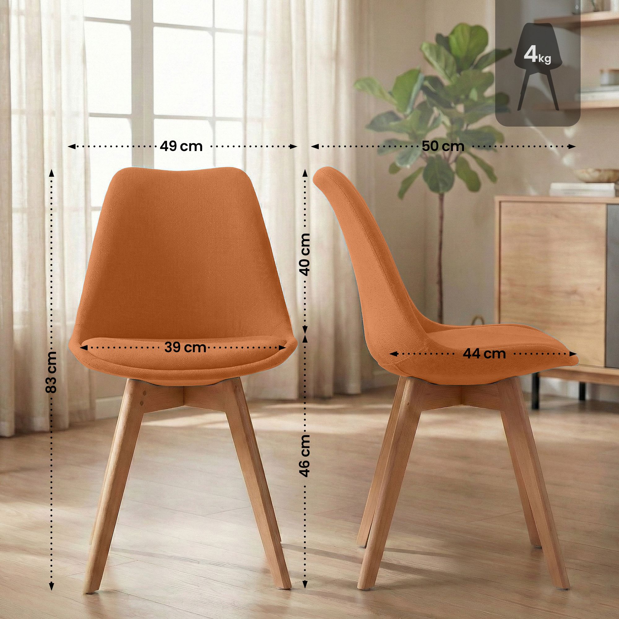 Set 4 sedie da pranzo Linares eleganti e confortevoli per ogni ambiente
