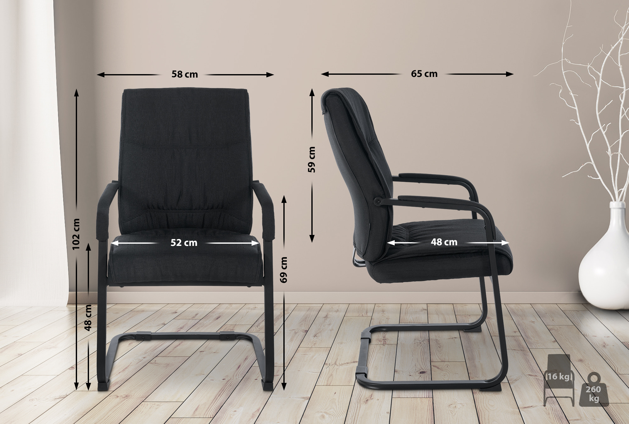 Sedia Anubis XXL in tessuto