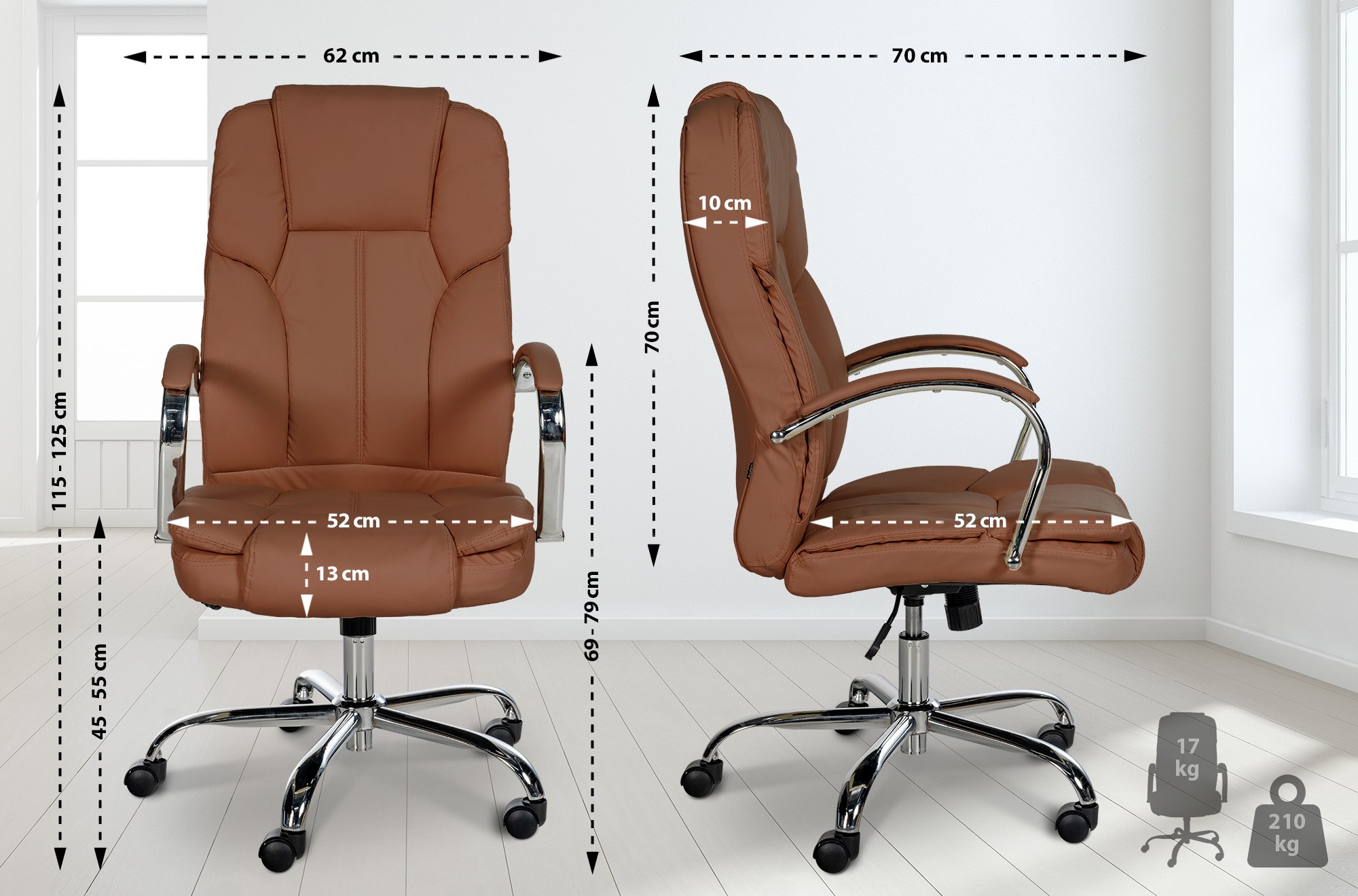 Poltrona ufficio XXL Xanthos in similpelle