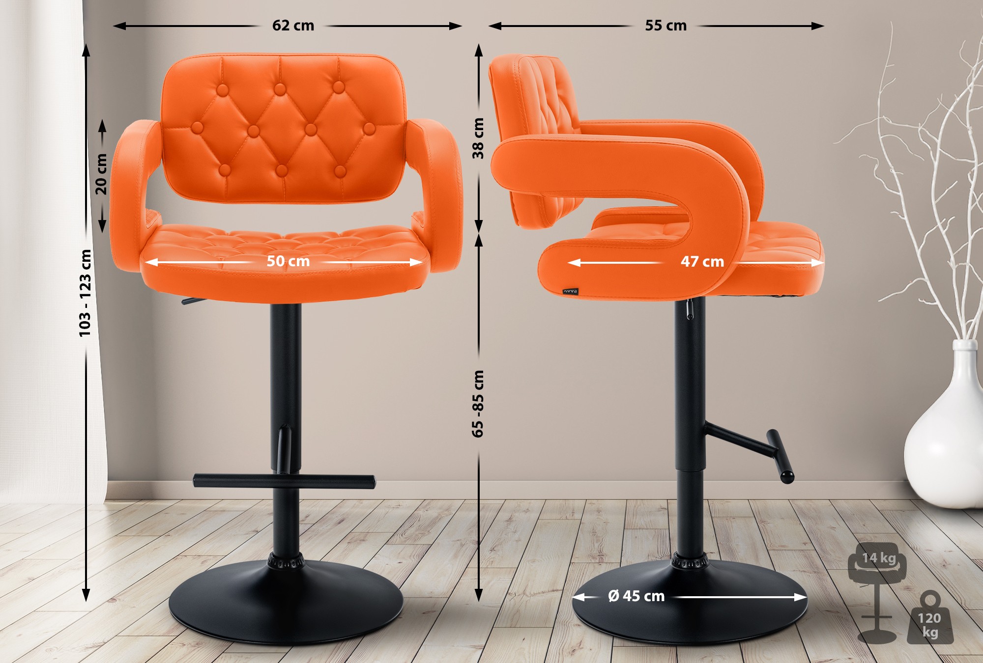 Sgabello Dublin in similpelle