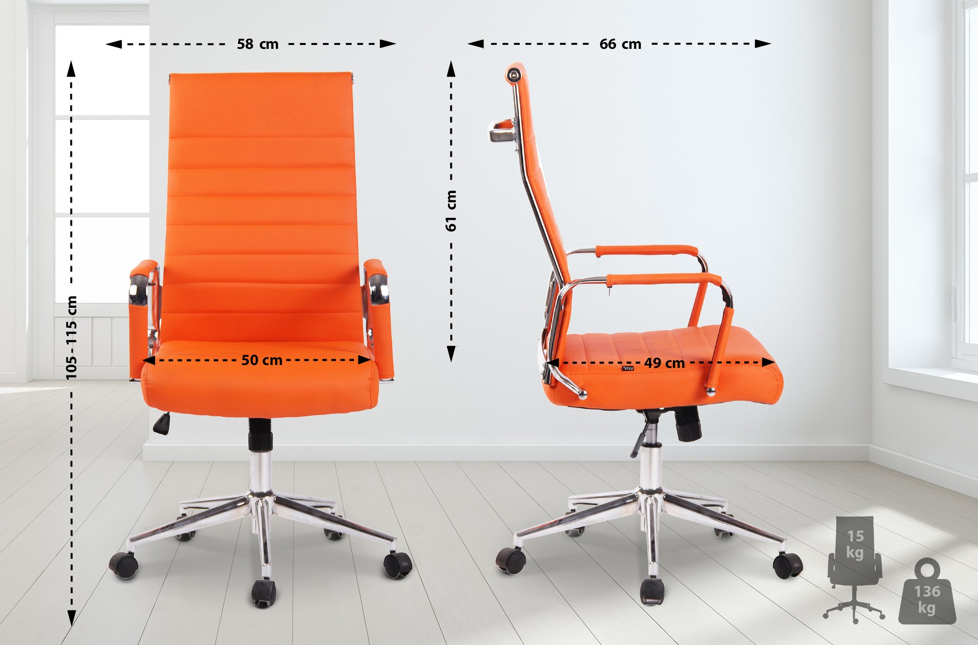 Sedia ufficio Kolumbus in similpelle