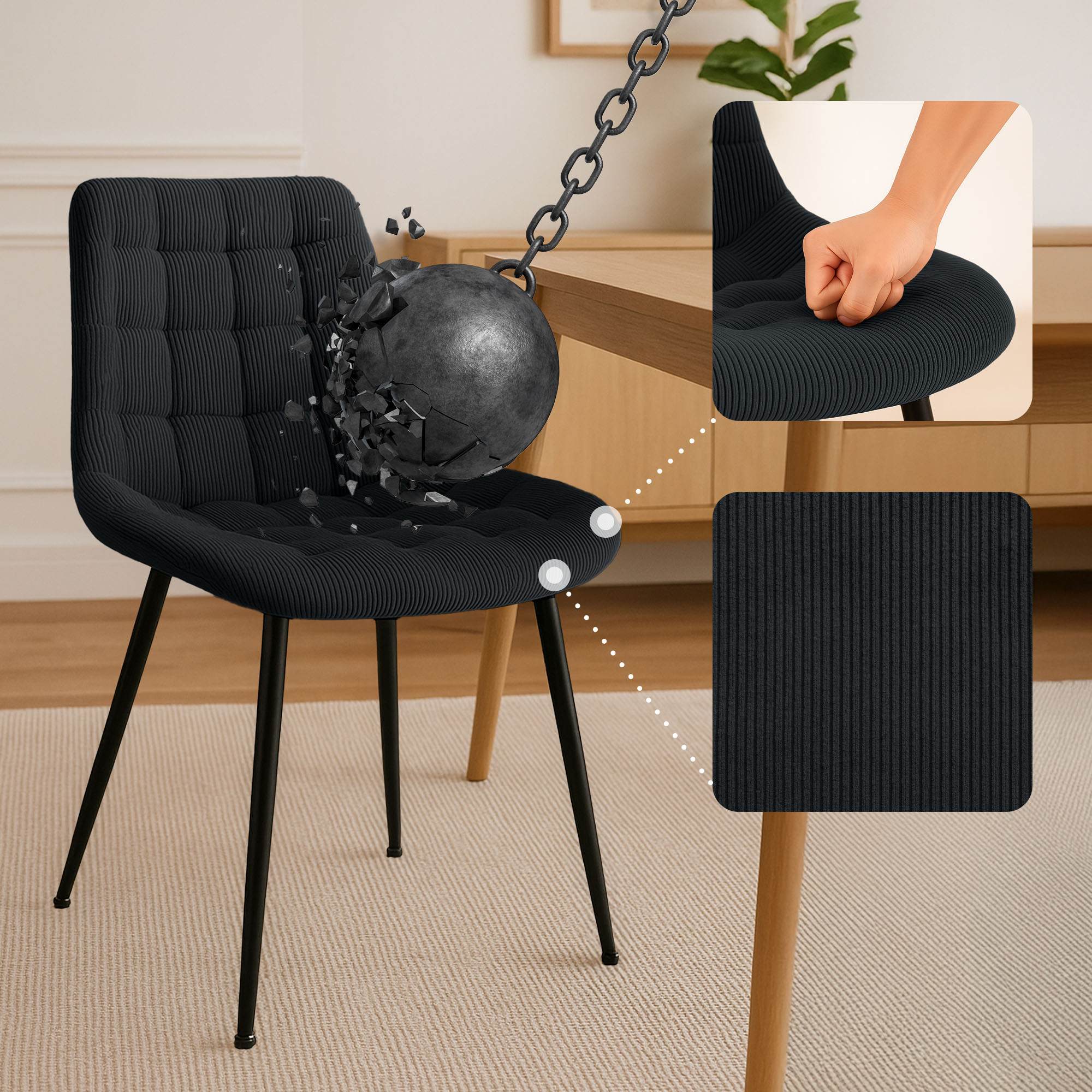 Sedia da pranzo Sardna Cord