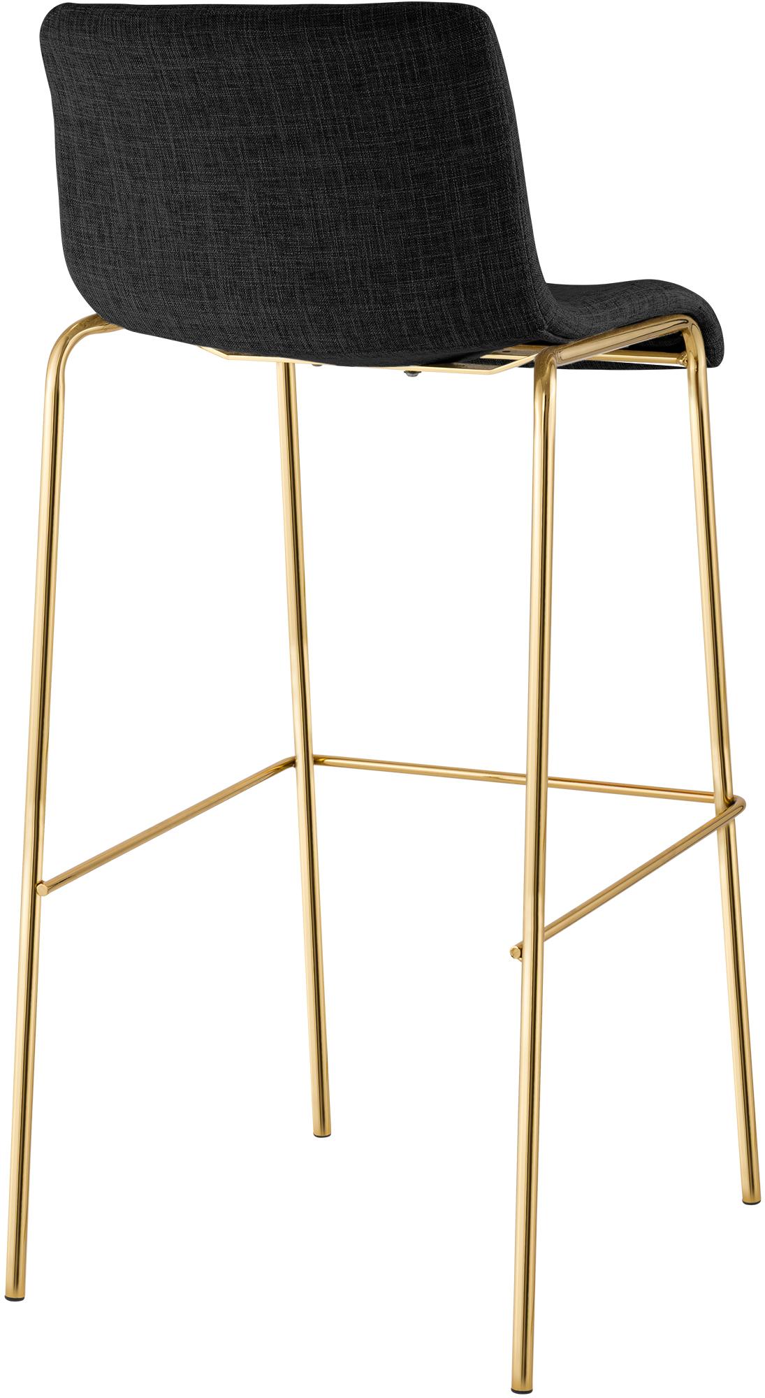 Set 2 Sgabelli Bar Hover in Tessuto, Gambe Effetto Oro