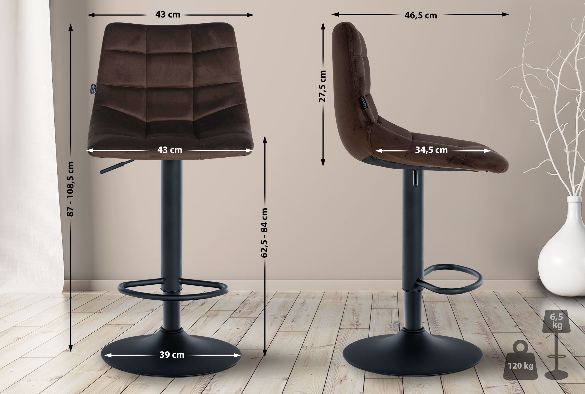 Sgabello Jerry Velvet