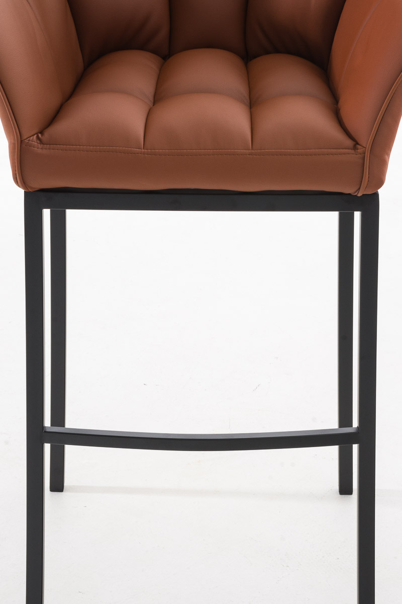 Sgabello da Bar Damaso in Similpelle con Base a Quattro Gambe