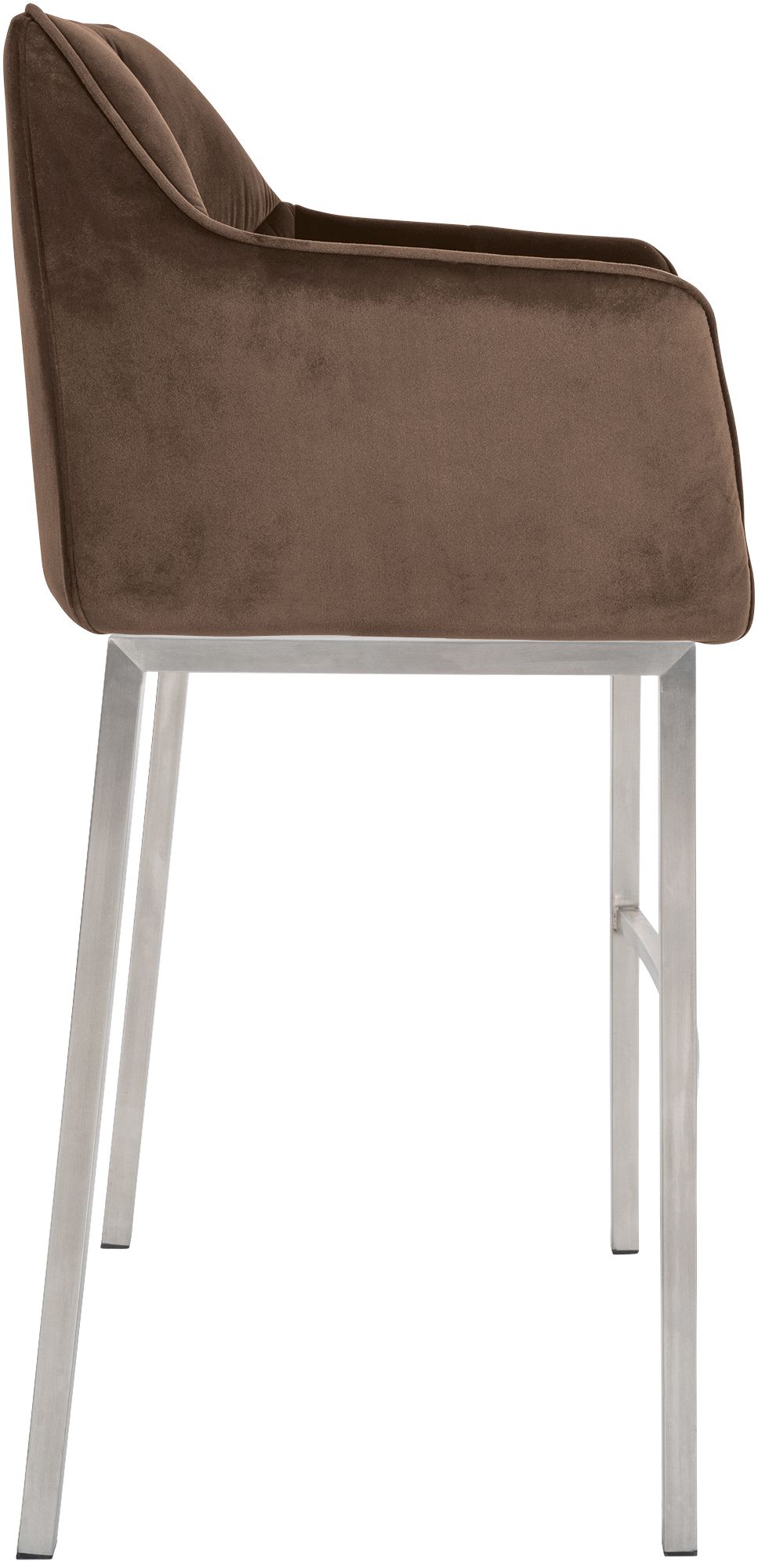 Set di 2 sgabelli bar Damaso in velluto con base a quattro gambe