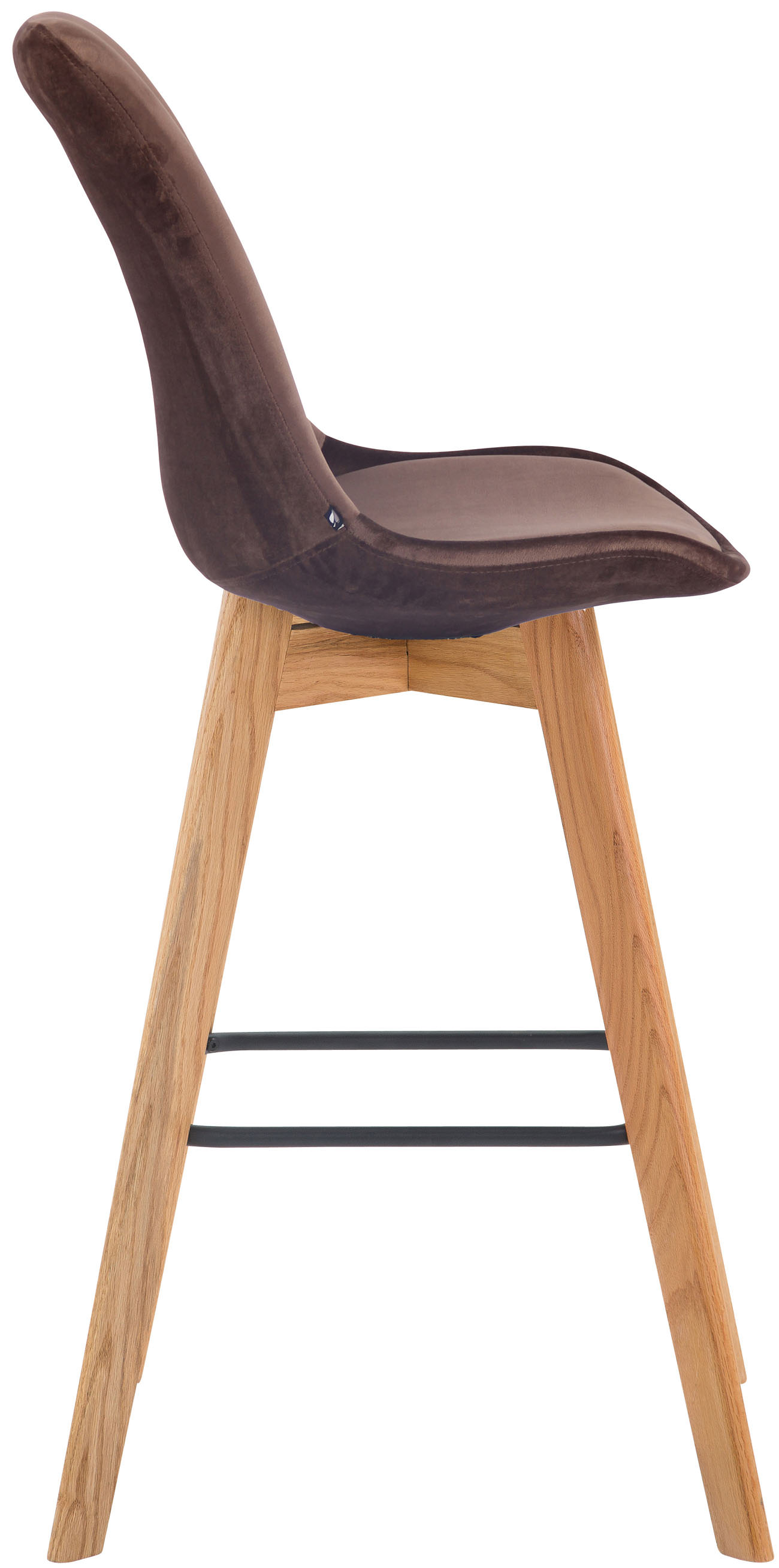 Set 2 Sgabelli Alti Scandinavi Metz In Velluto E Legno