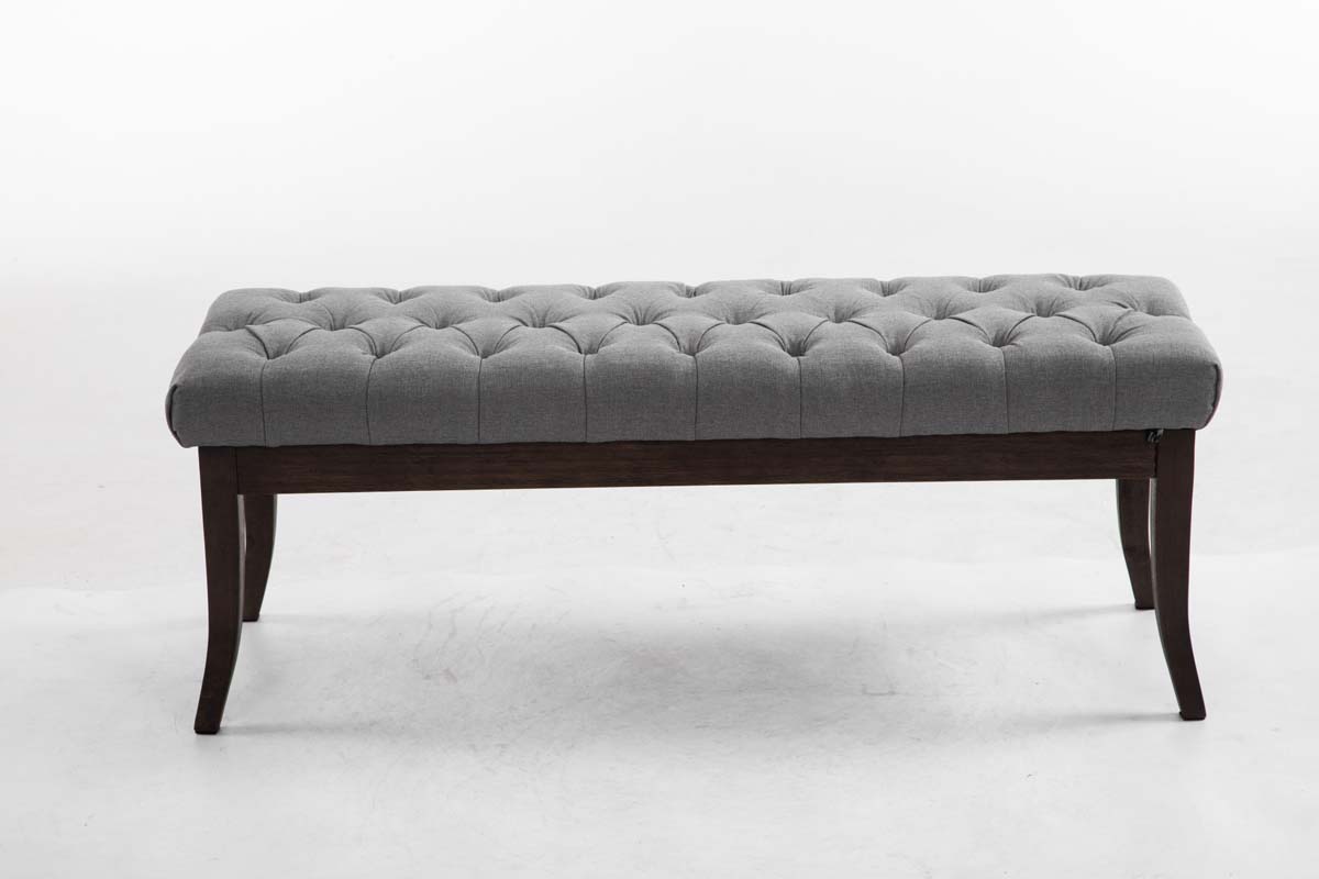 Panca design RAMSES in legno scuro antico e tessuto