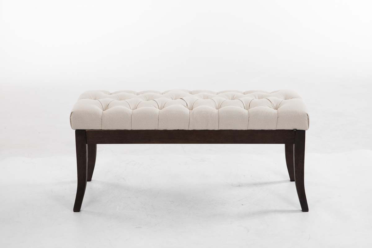 Panca design RAMSES in legno scuro antico e tessuto