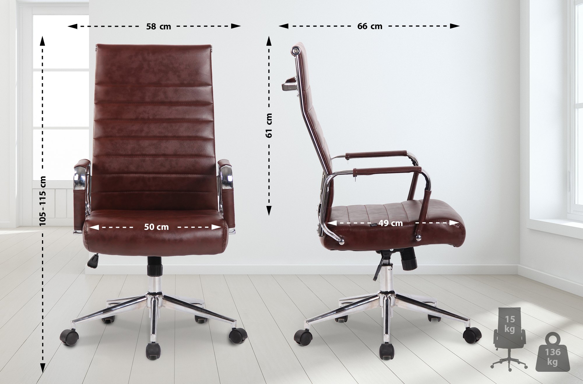 Sedia ufficio Kolumbus in similpelle