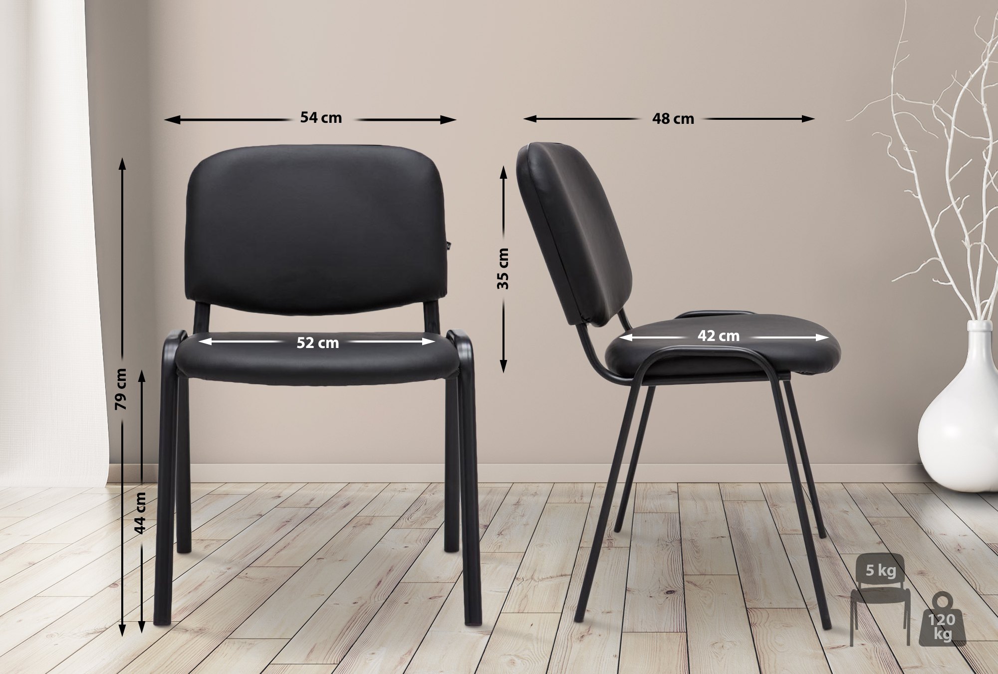 Sedia impilabile Ken similpelle