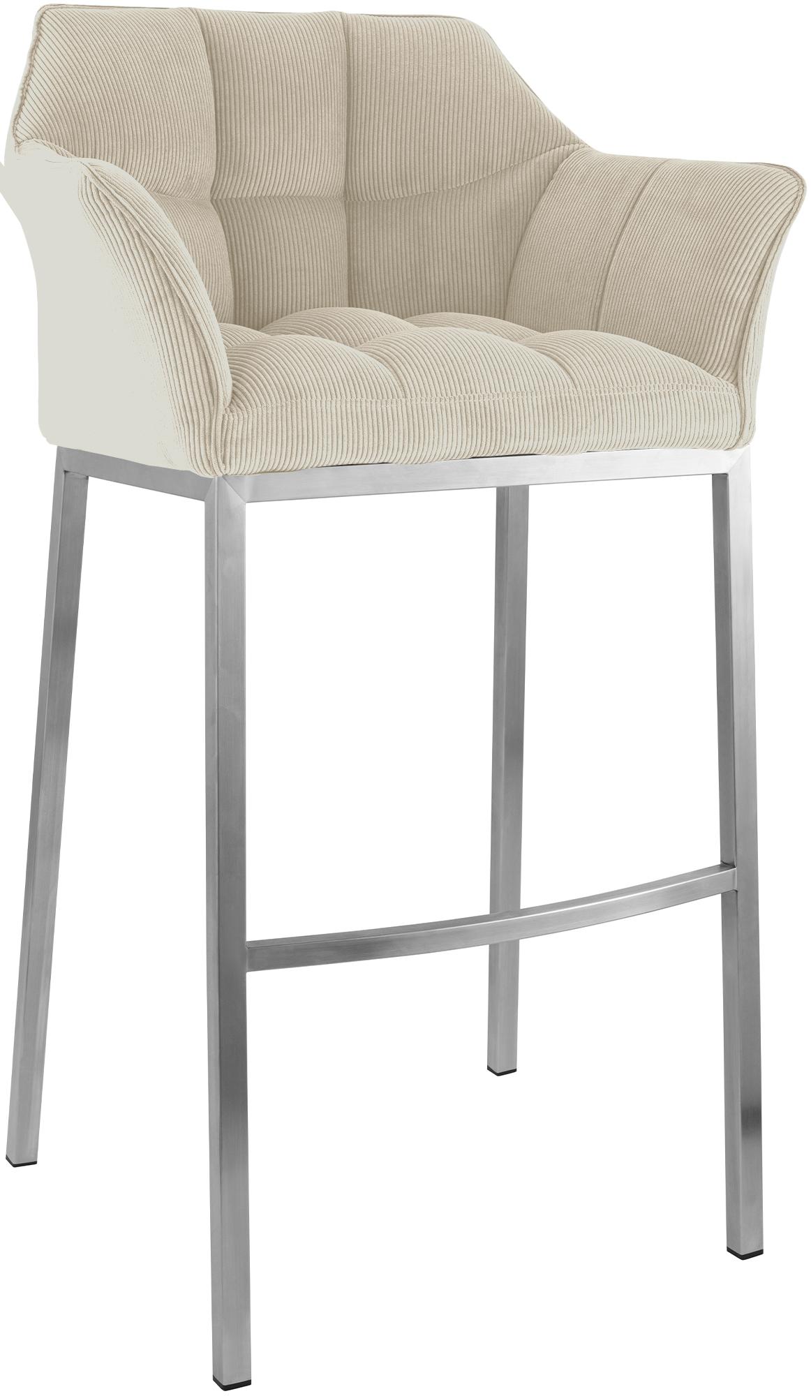 Sgabello Bar Damaso con Rivestimento In Corda e Base a Quattro Gambe