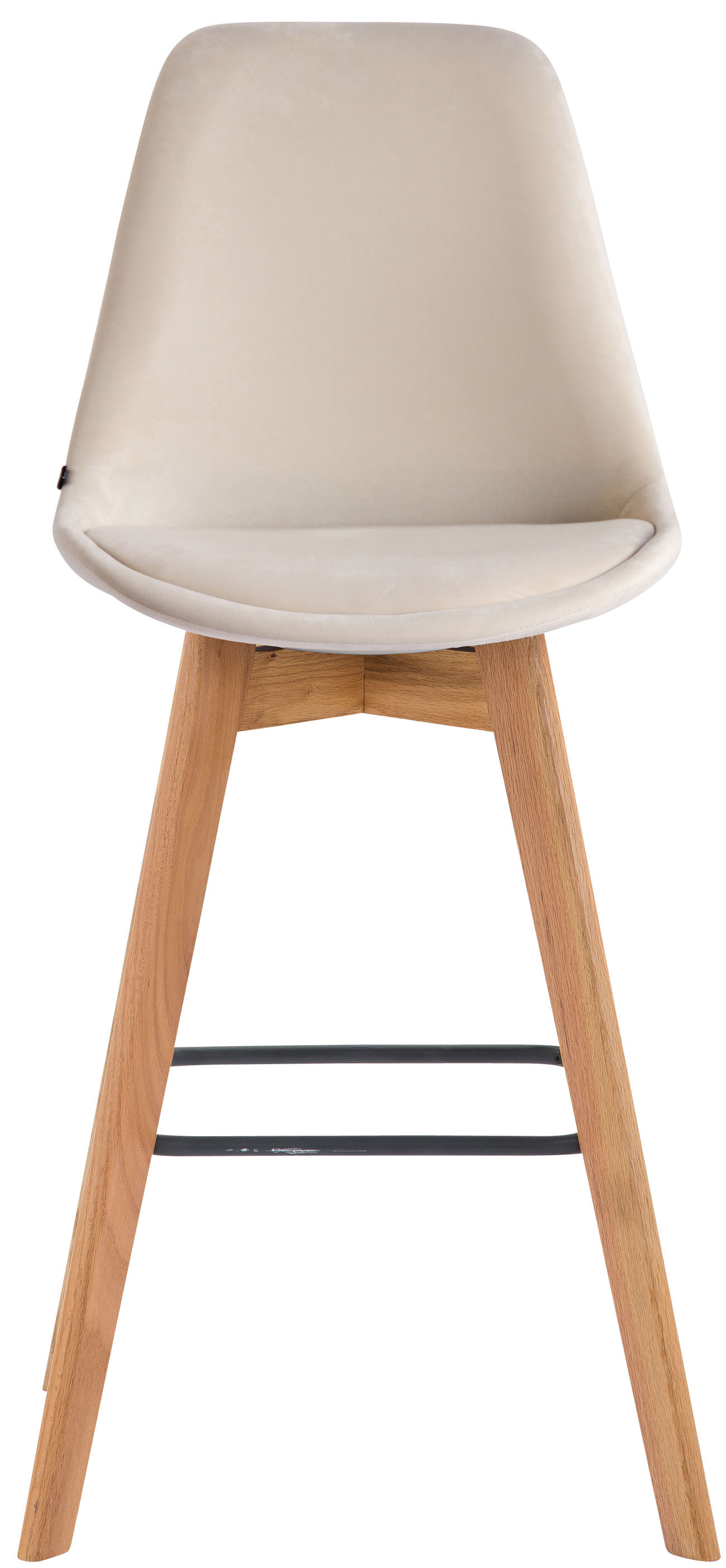 Set 2 Sgabelli Alti Scandinavi Metz In Velluto E Legno