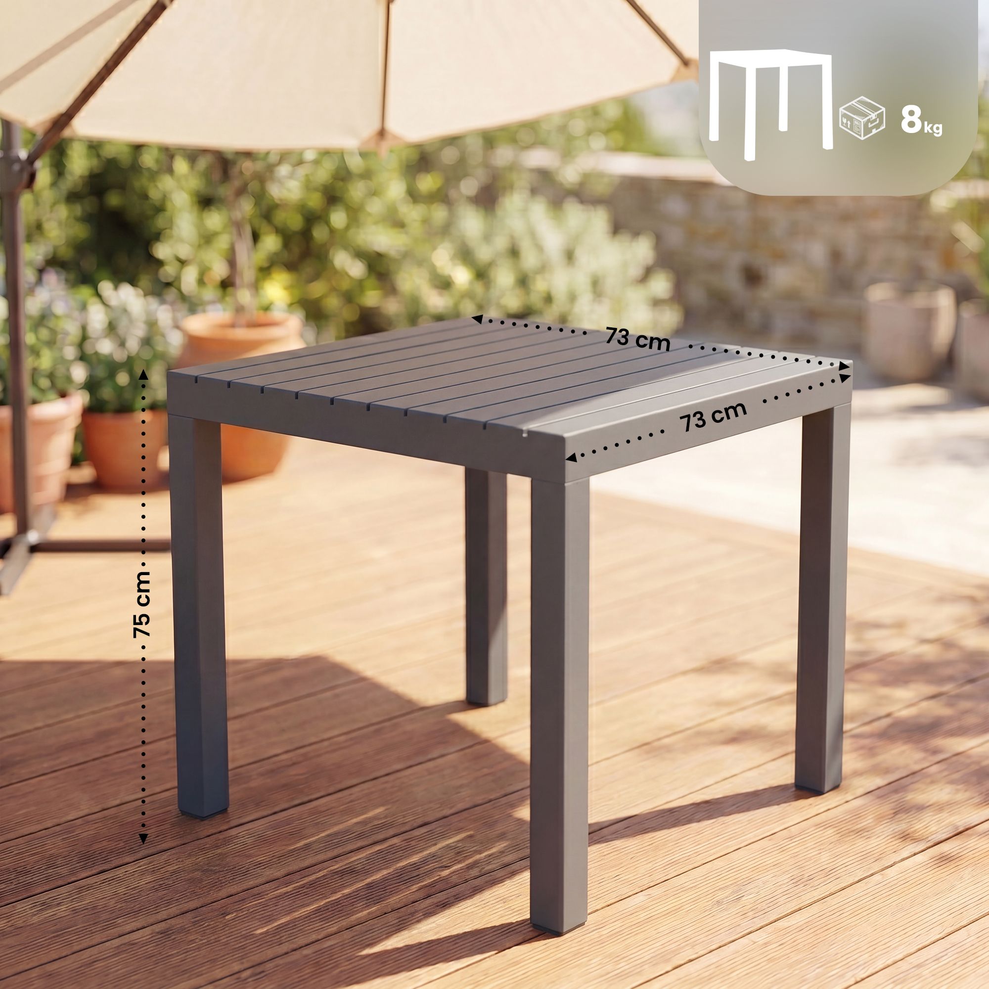 Tavolo da giardino Kato 73 x 73 cm