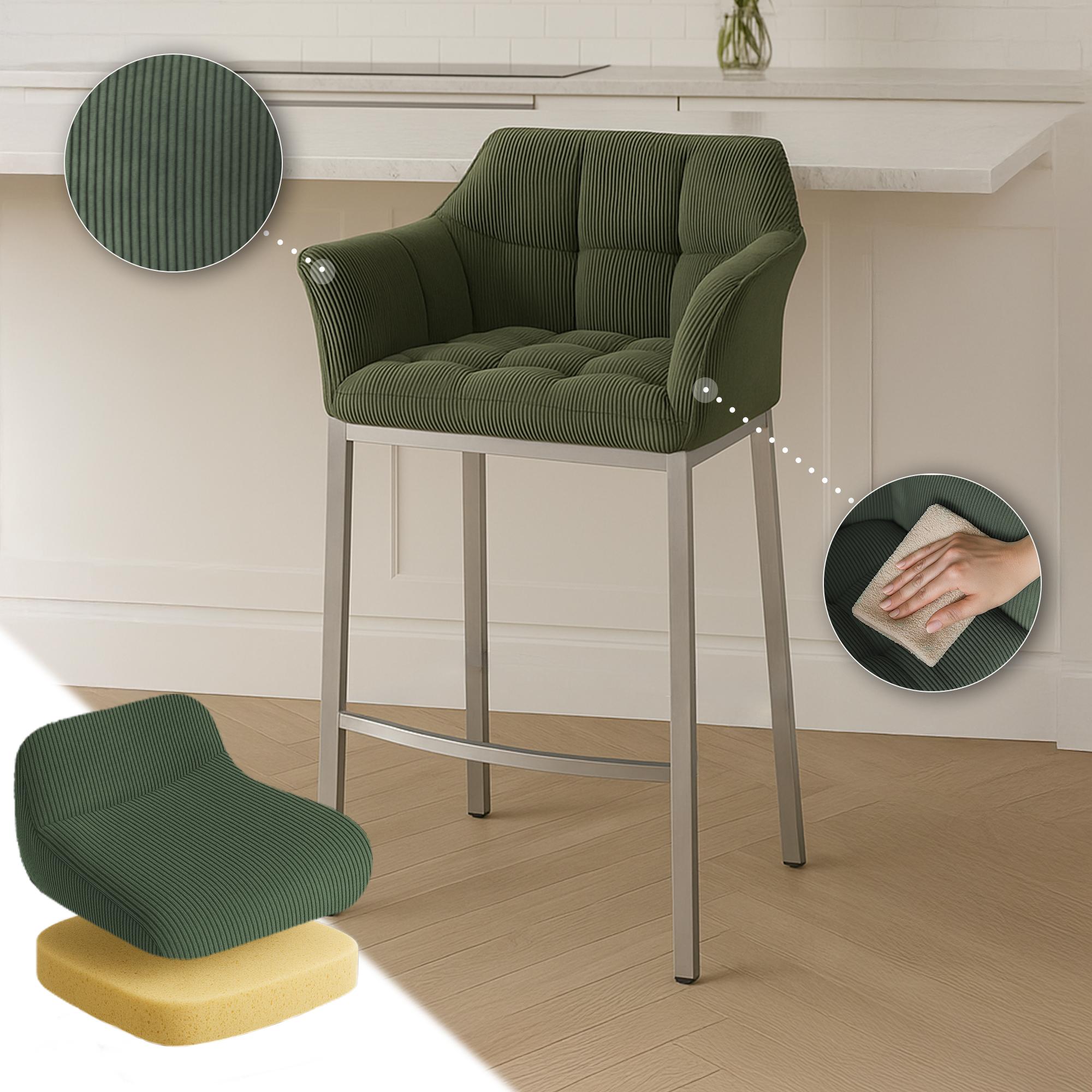 Sgabello Bar Damaso con Rivestimento In Corda e Base a Quattro Gambe