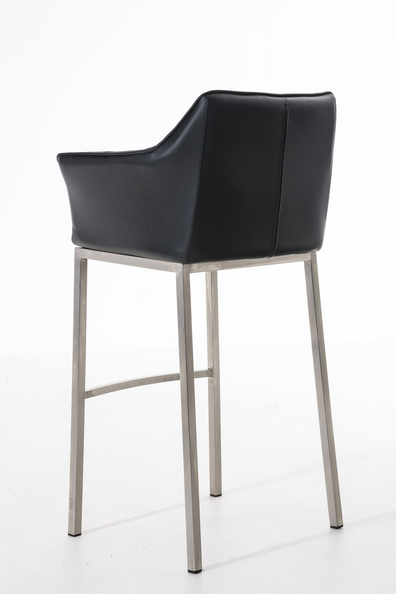 Sgabello da Bar Damaso in Similpelle con Base a Quattro Gambe