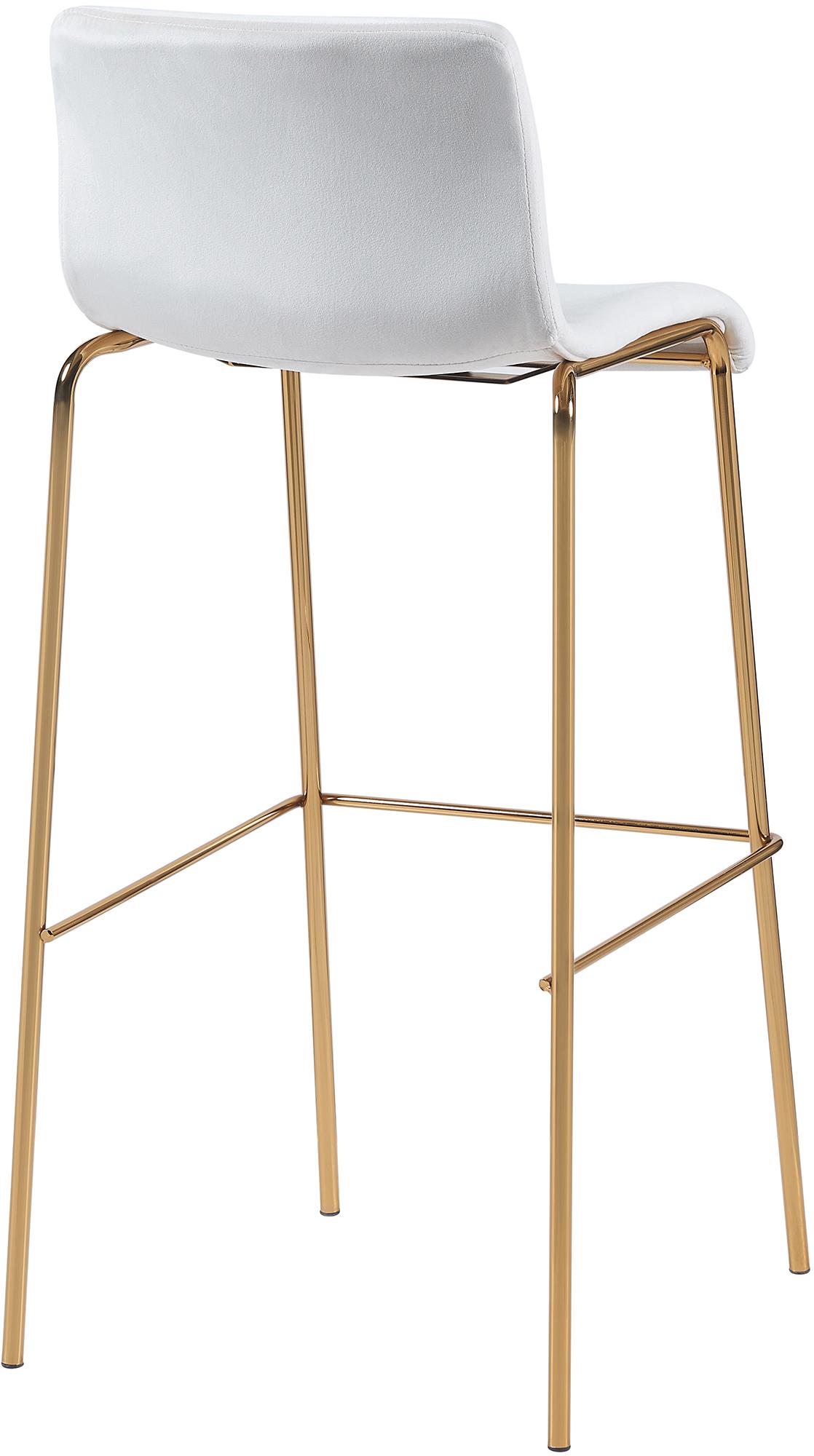 Sgabello da bar Hoover in velluto con struttura a quattro gambe oro