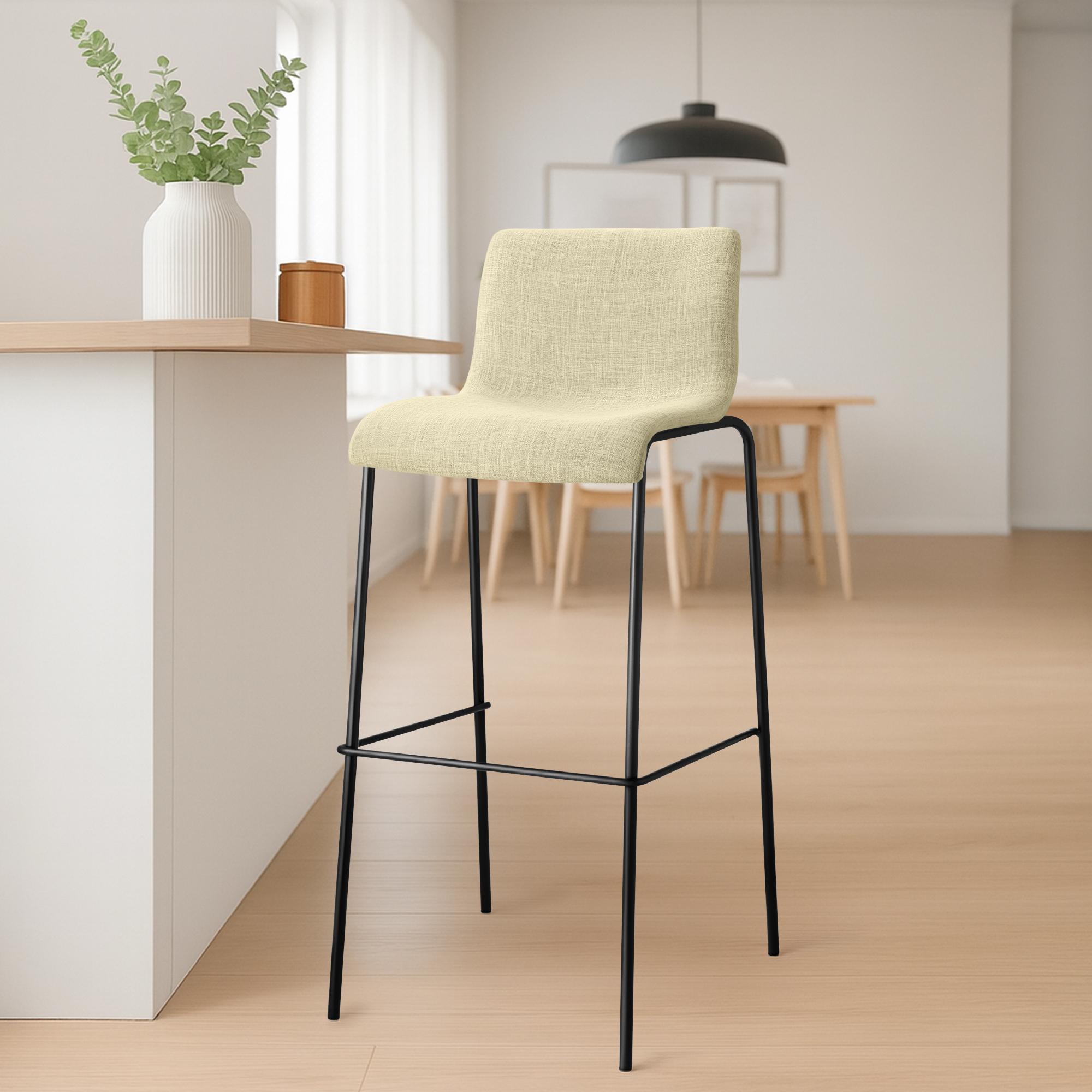 Set da 2 sgabelli da bar Hover in tessuto con base a 4 gambe