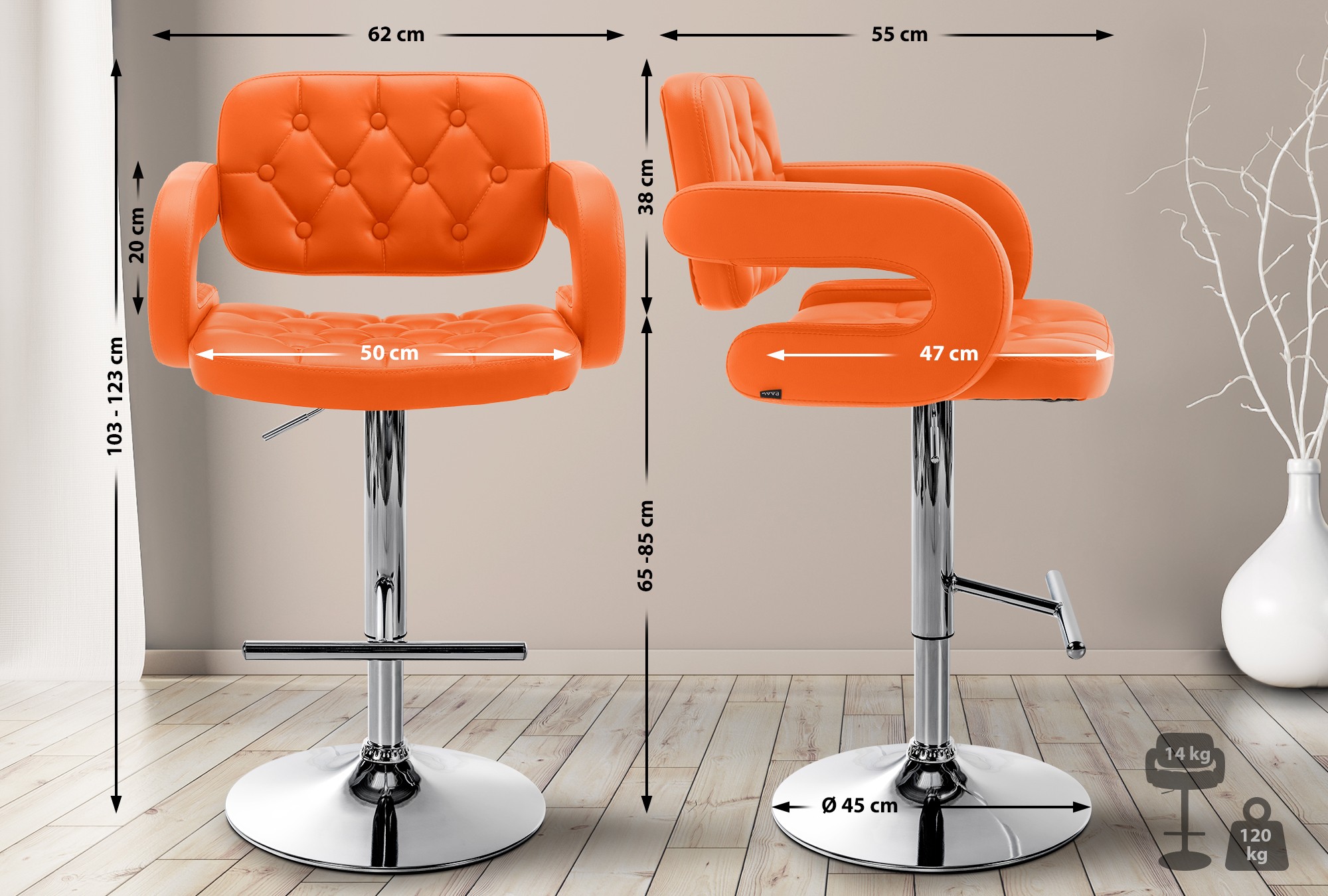 Sgabello Dublin in similpelle