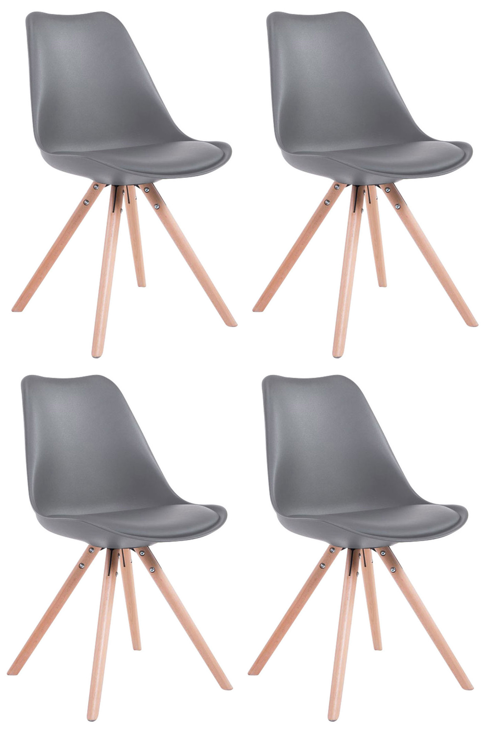 Set di 4 sedie Toulouse in ecopelle rotonde