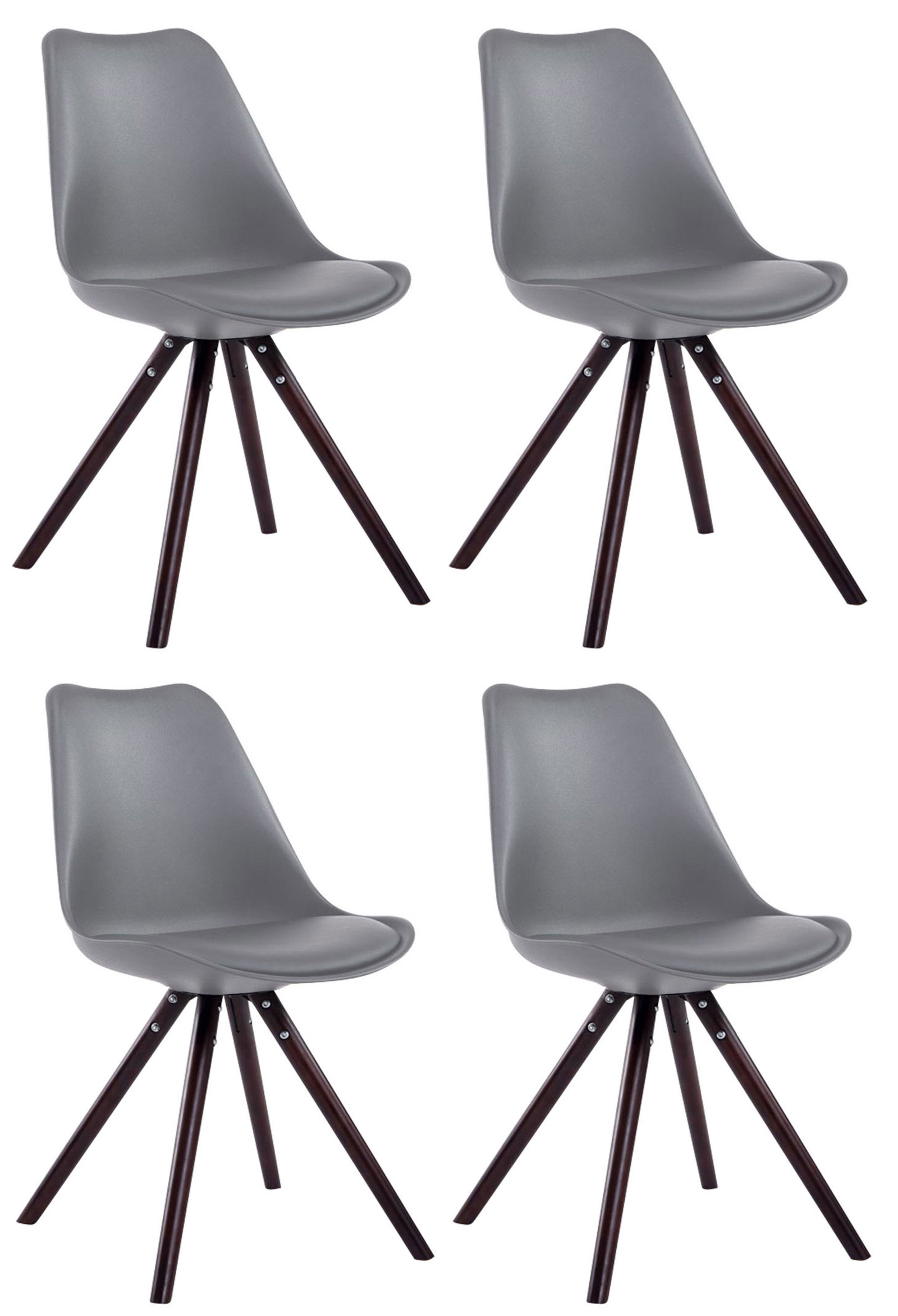 Set di 4 sedie Toulouse in ecopelle rotonde